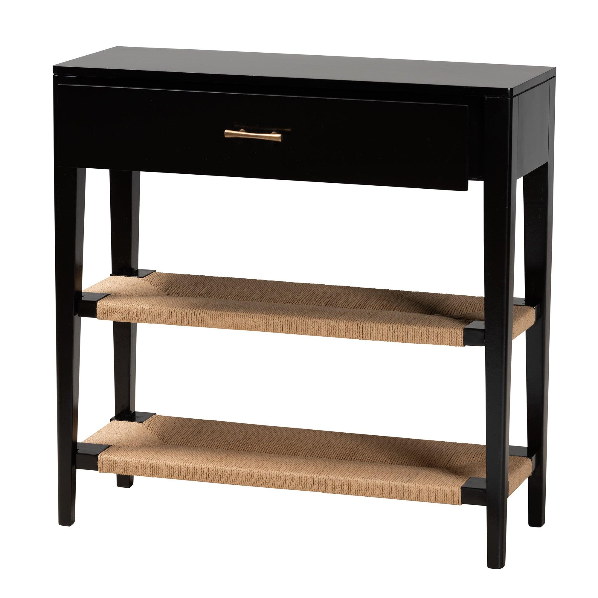 bali & pari Freya Modern Bohemian Finished Bayur Wood 1-Drawer Console Table