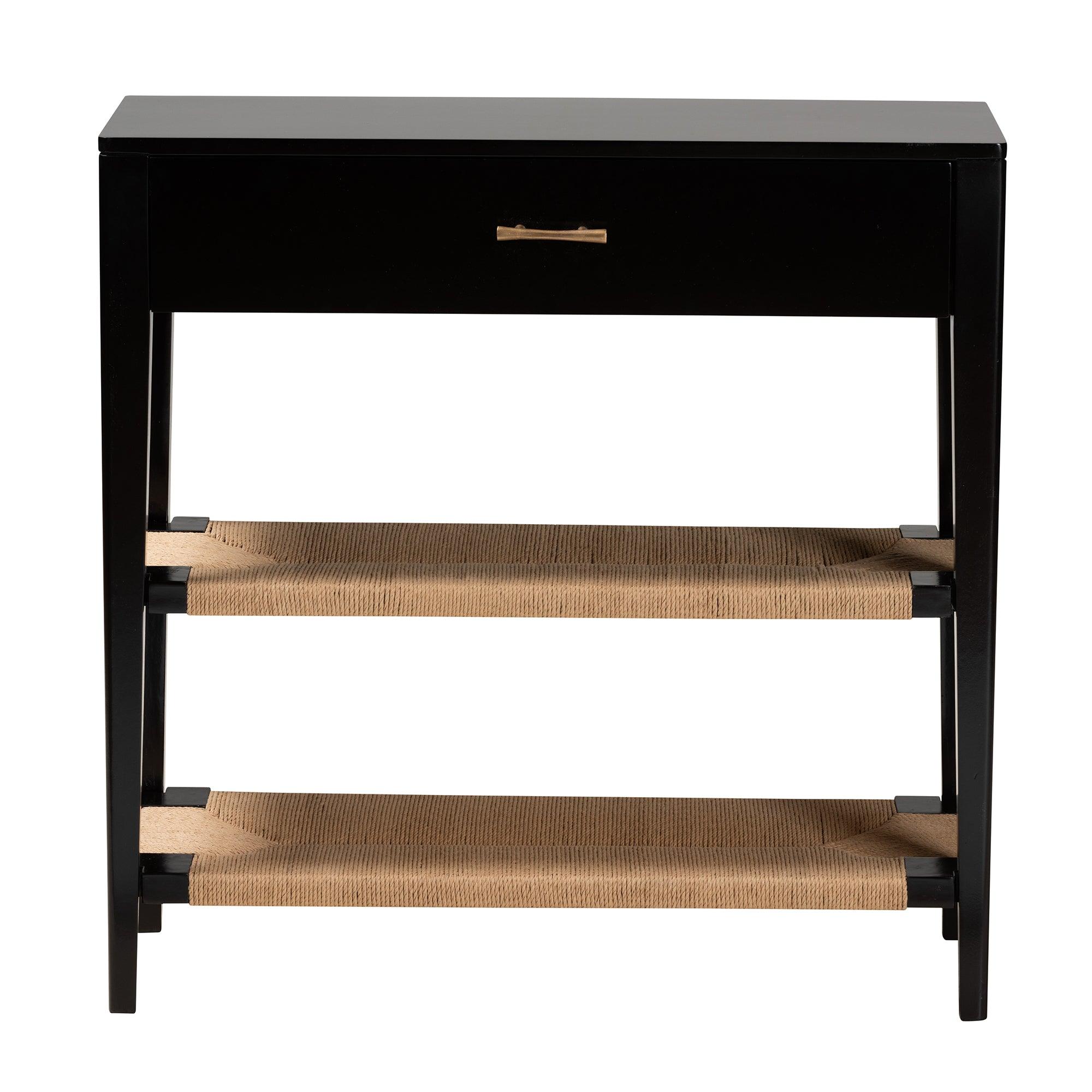 bali & pari Freya Modern Bohemian Finished Bayur Wood 1-Drawer Console Table