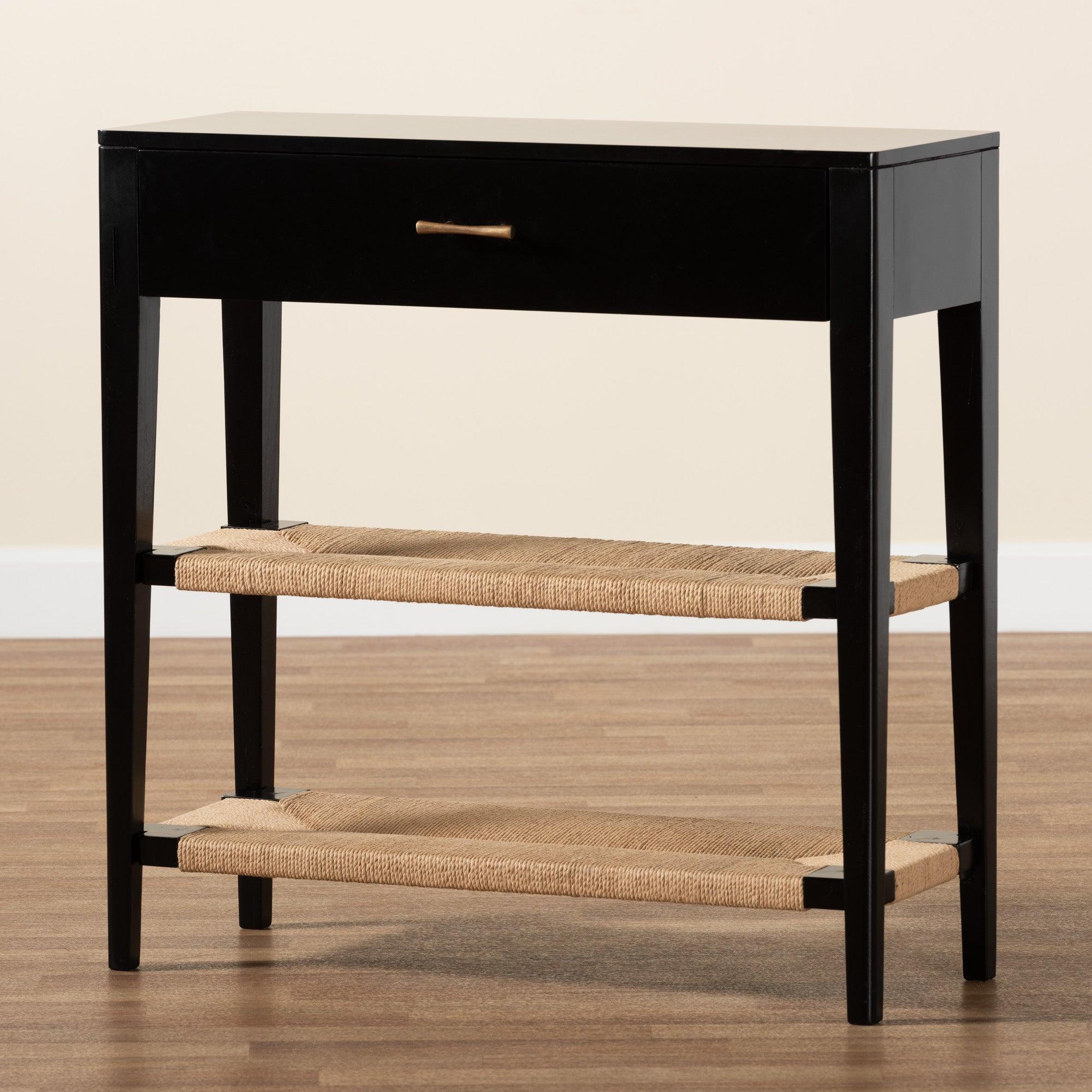 bali & pari Freya Modern Bohemian Finished Bayur Wood 1-Drawer Console Table