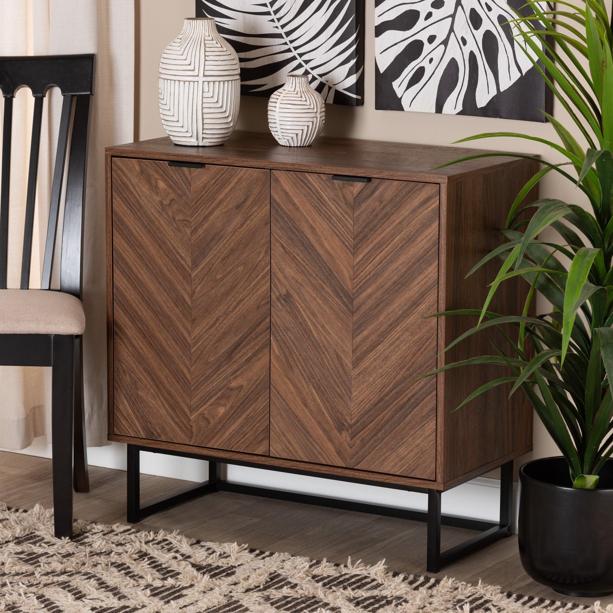 Sadia Modern Finished Wood Storage Cabinet