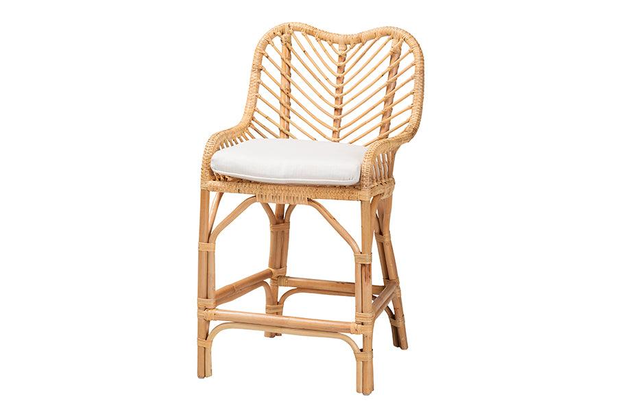 bali & pari Arween Modern Bohemian Rattan Counter Stool