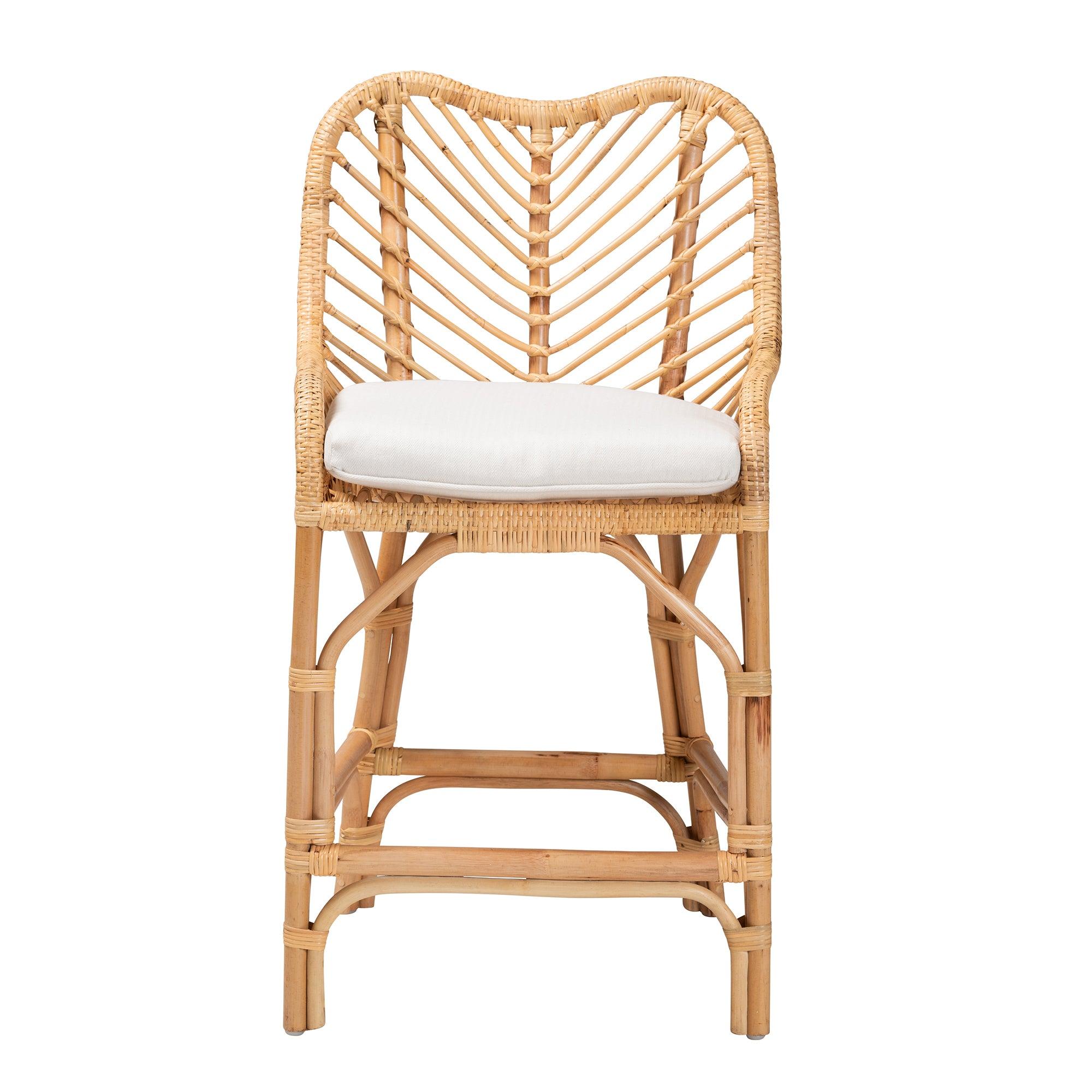 bali & pari Arween Modern Bohemian Rattan Counter Stool