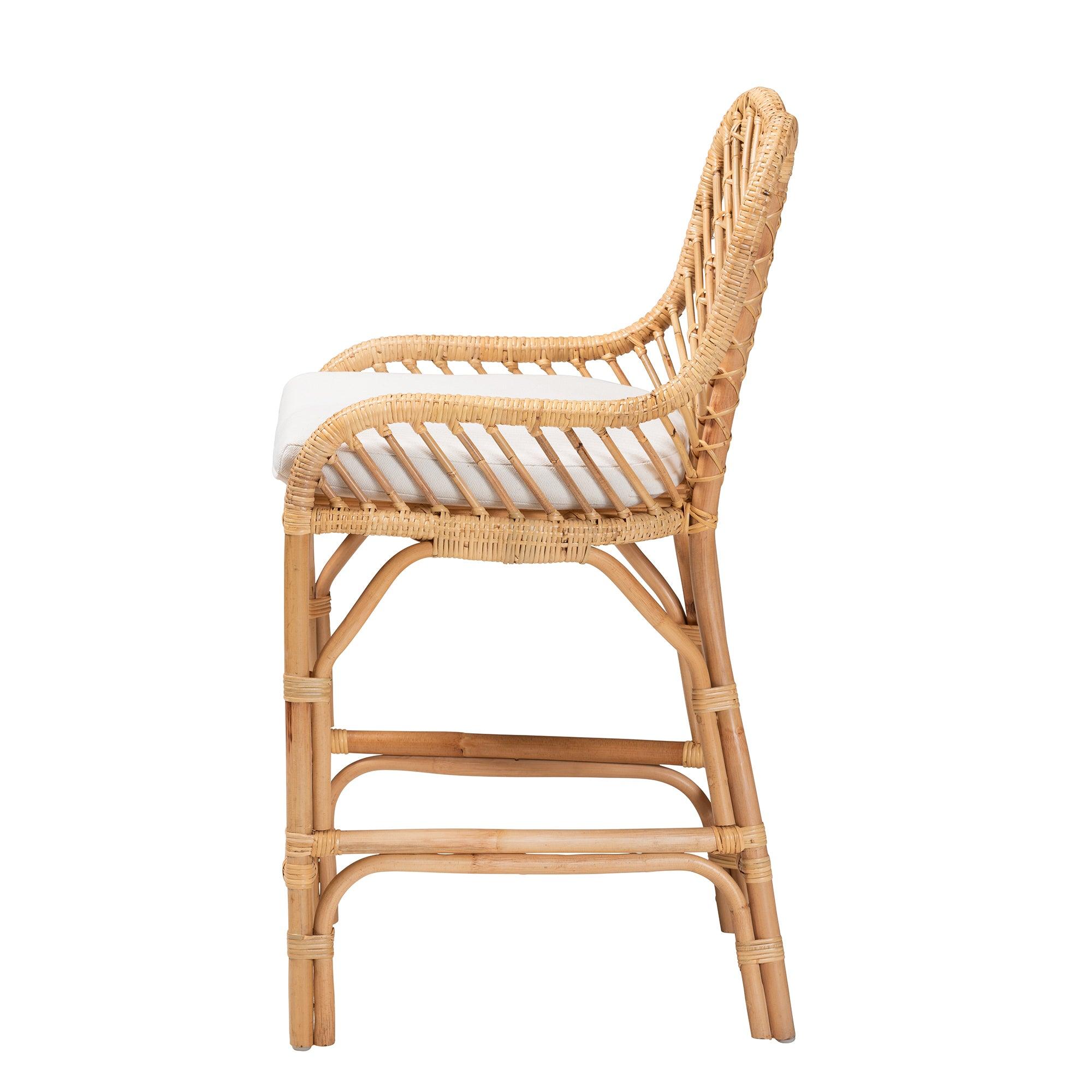 bali & pari Arween Modern Bohemian Rattan Counter Stool