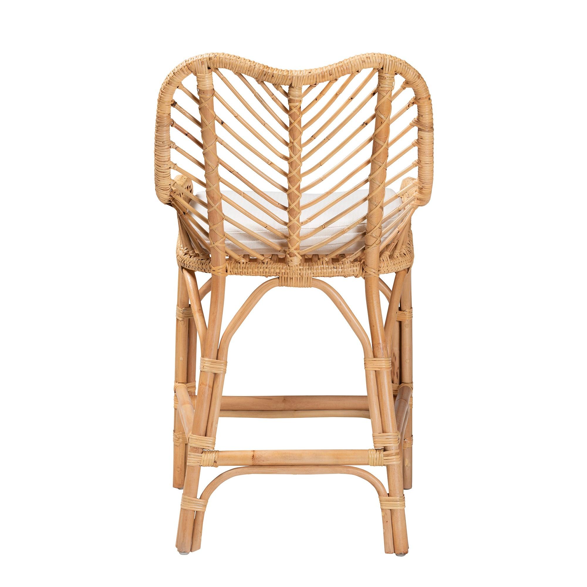 bali & pari Arween Modern Bohemian Rattan Counter Stool