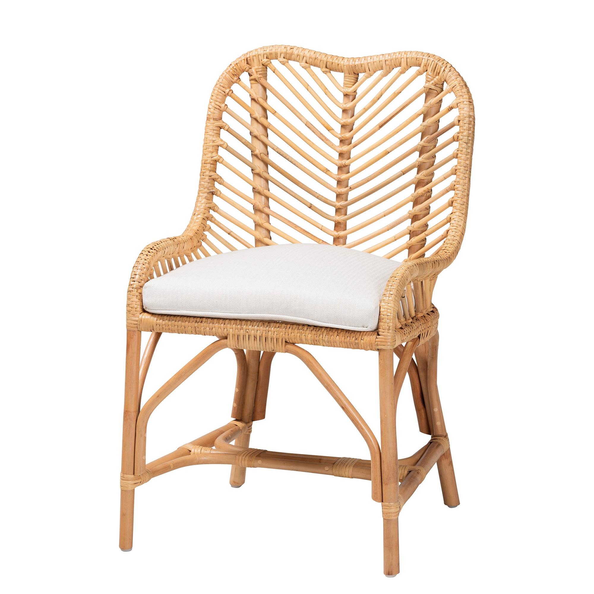 bali & pari Arween Modern Bohemian Rattan Dining Chair