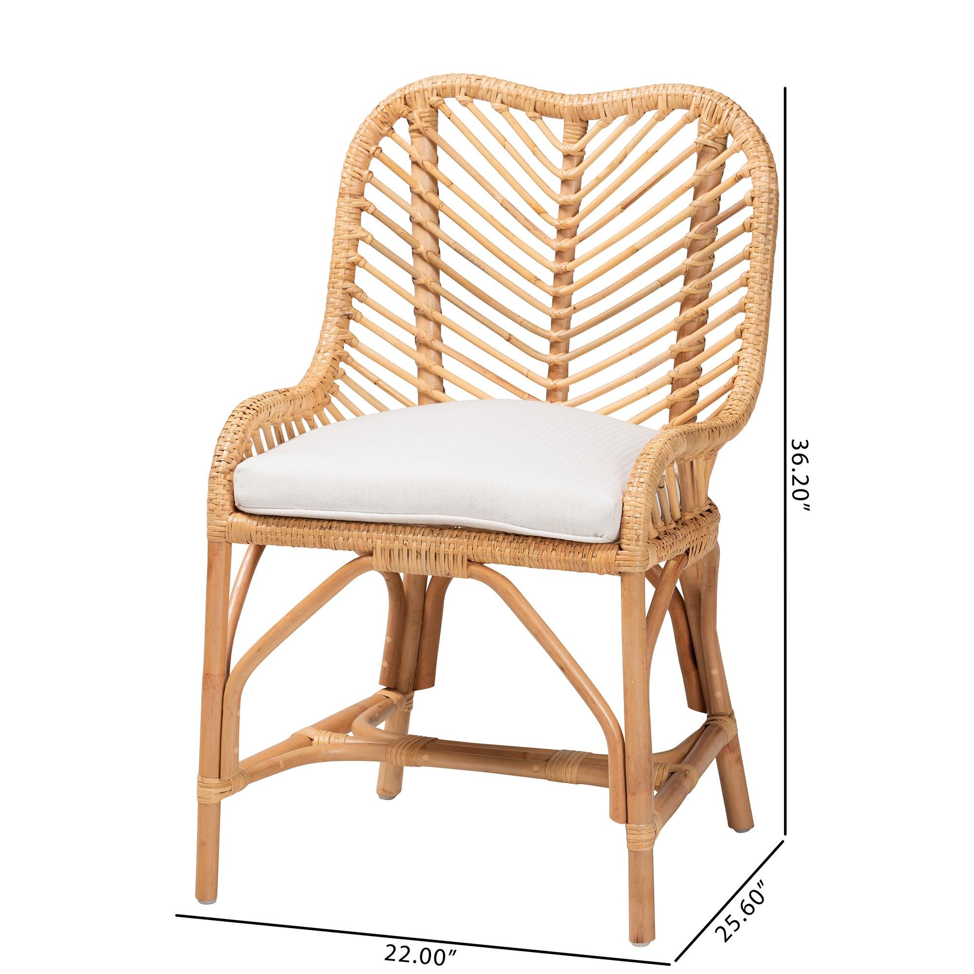 bali & pari Arween Modern Bohemian Rattan Dining Chair