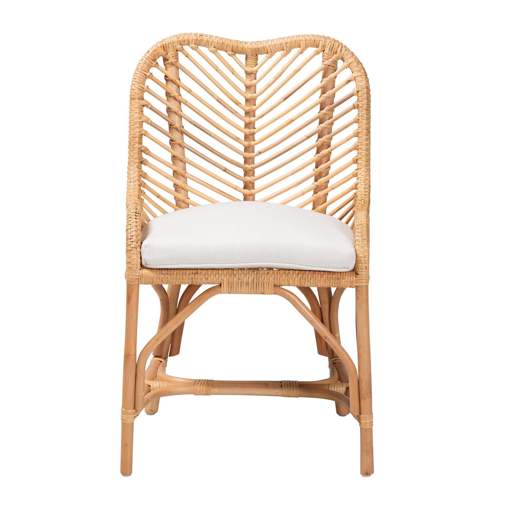 bali & pari Arween Modern Bohemian Rattan Dining Chair