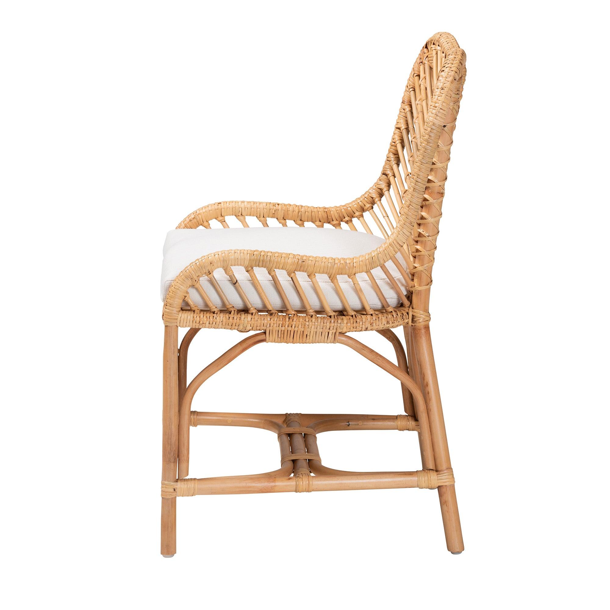 bali & pari Arween Modern Bohemian Rattan Dining Chair