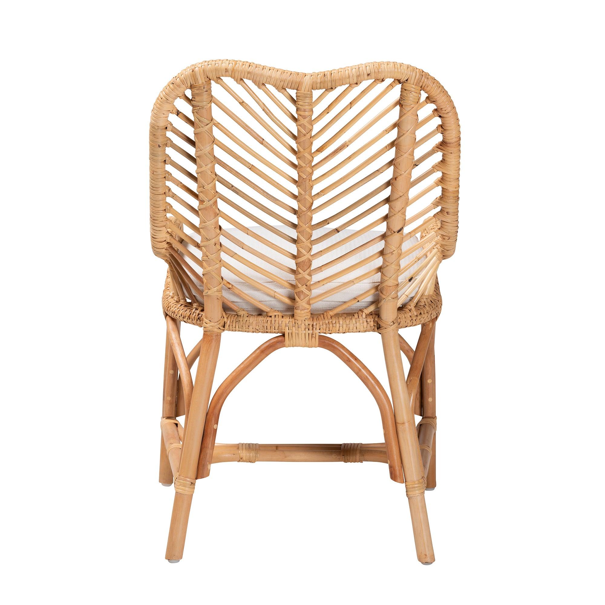 bali & pari Arween Modern Bohemian Rattan Dining Chair