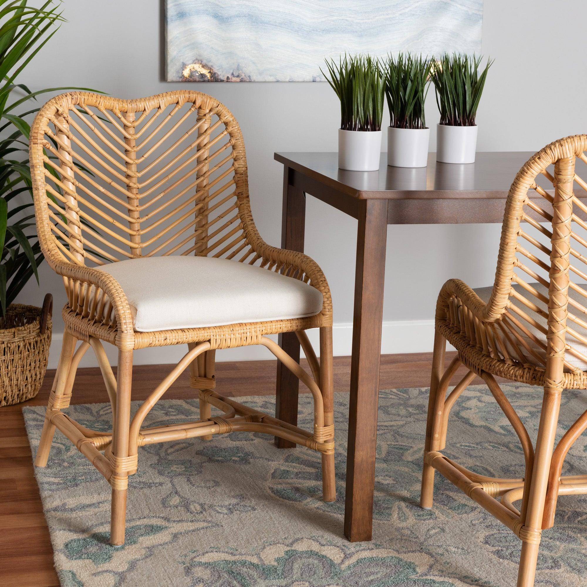 bali & pari Arween Modern Bohemian Rattan Dining Chair