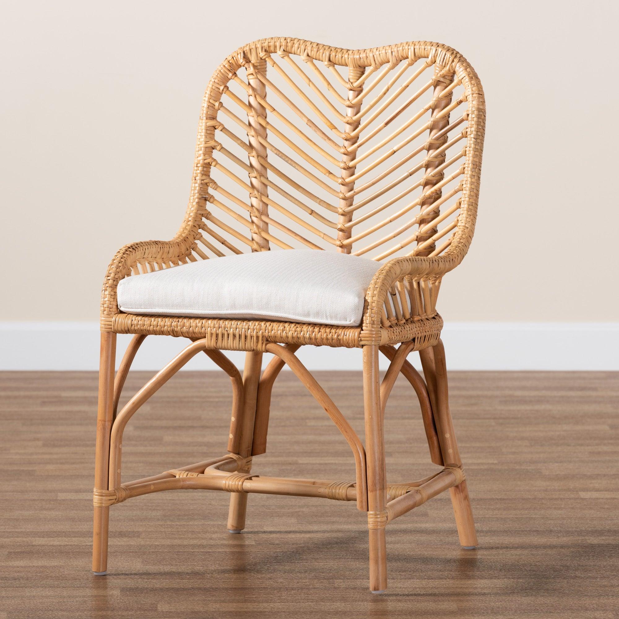 bali & pari Arween Modern Bohemian Rattan Dining Chair