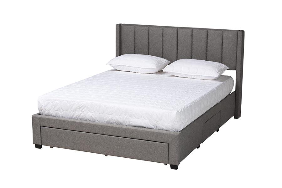 Coronado Mid-Century Modern Transitional Fabric 3-Drawer Storage Platform Bed