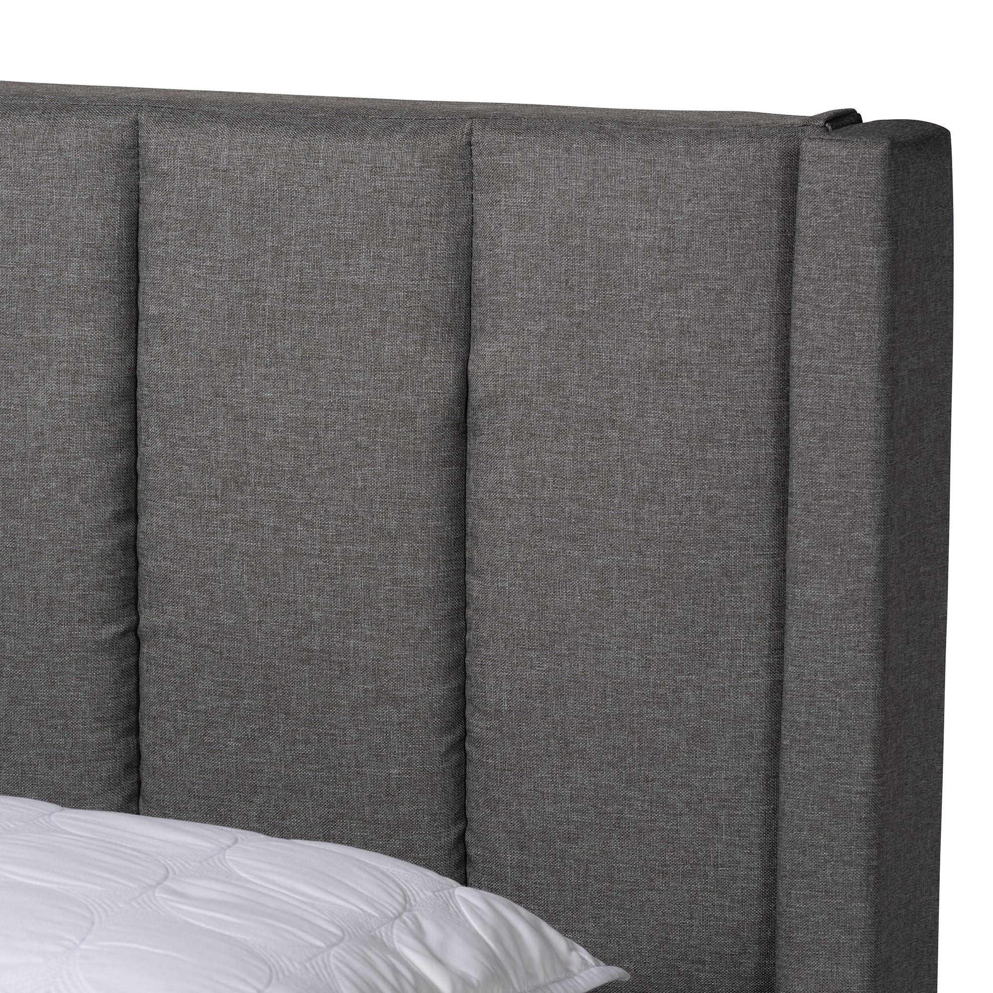 Coronado Mid-Century Modern Transitional Fabric 3-Drawer Storage Platform Bed