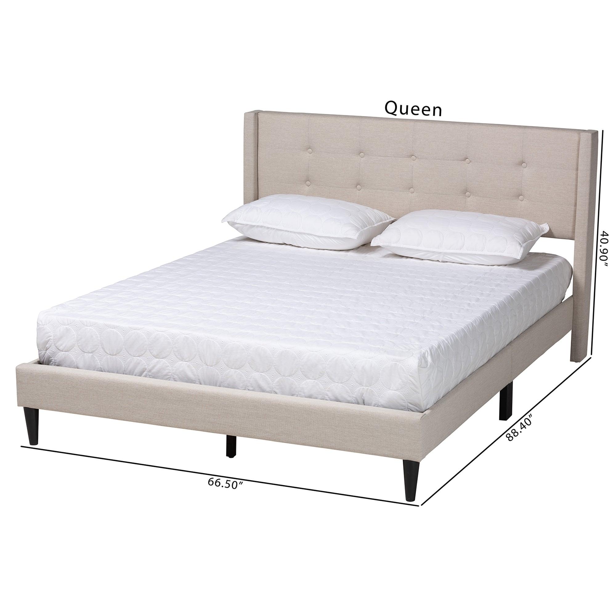 Casol Mid-Century Modern Transitional Fabric Upholstered Platform Bed