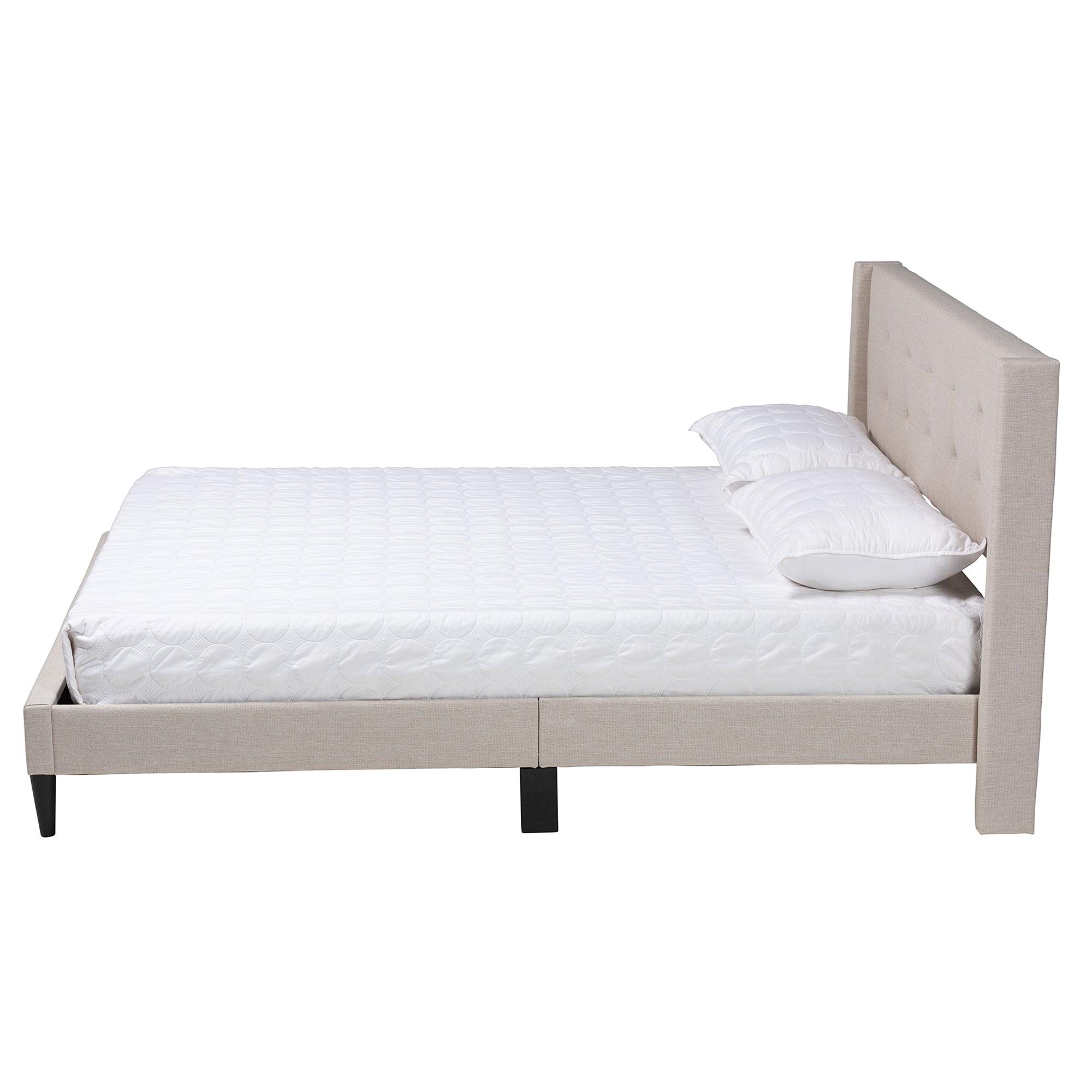 Casol Mid-Century Modern Transitional Fabric Upholstered Platform Bed