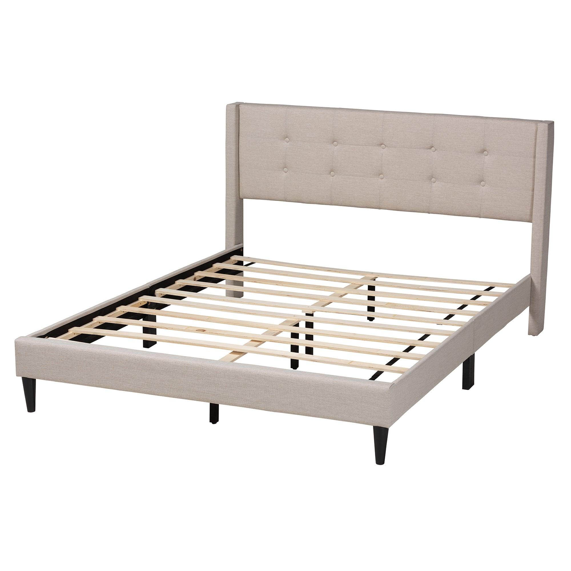 Casol Mid-Century Modern Transitional Fabric Upholstered Platform Bed