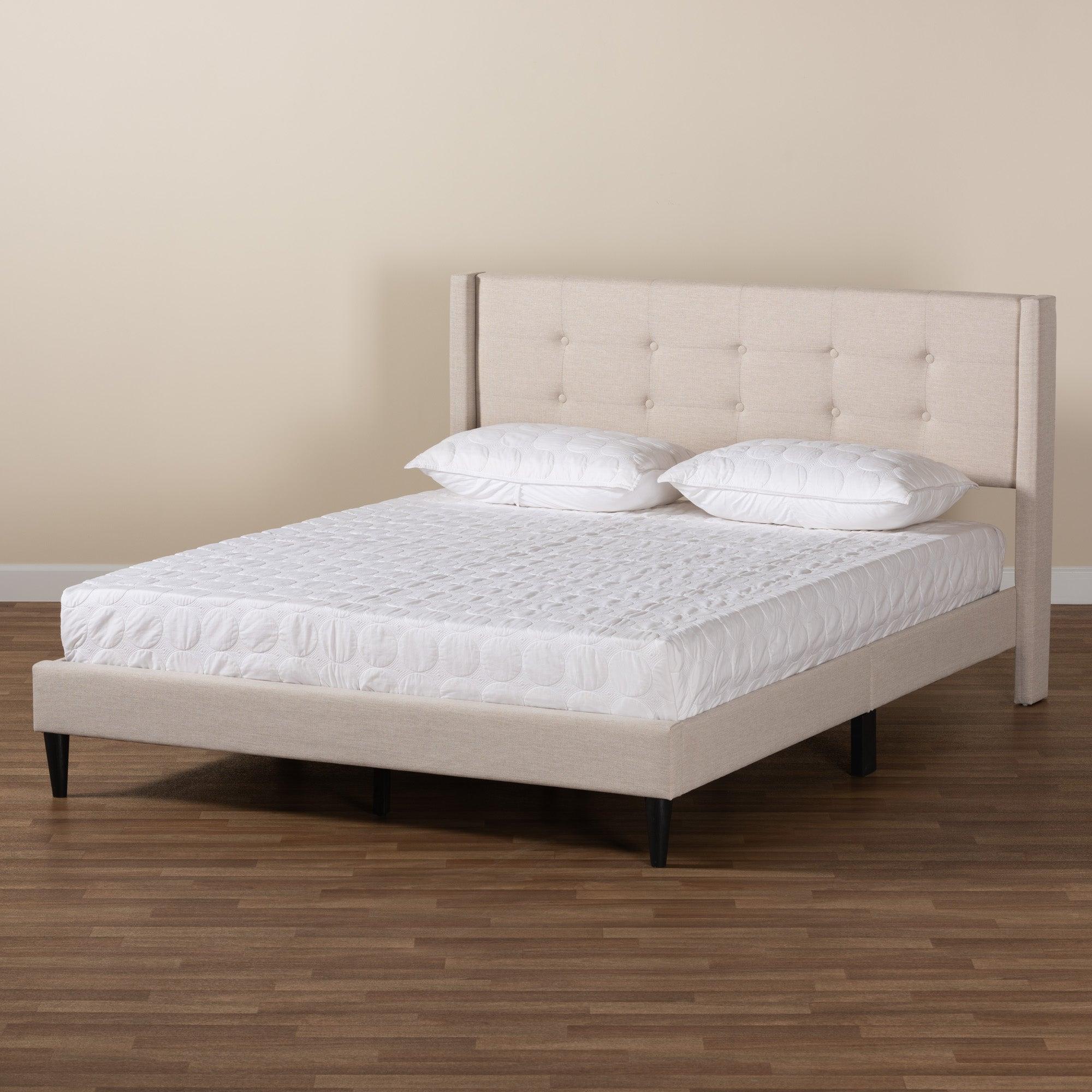 Casol Mid-Century Modern Transitional Fabric Upholstered Platform Bed