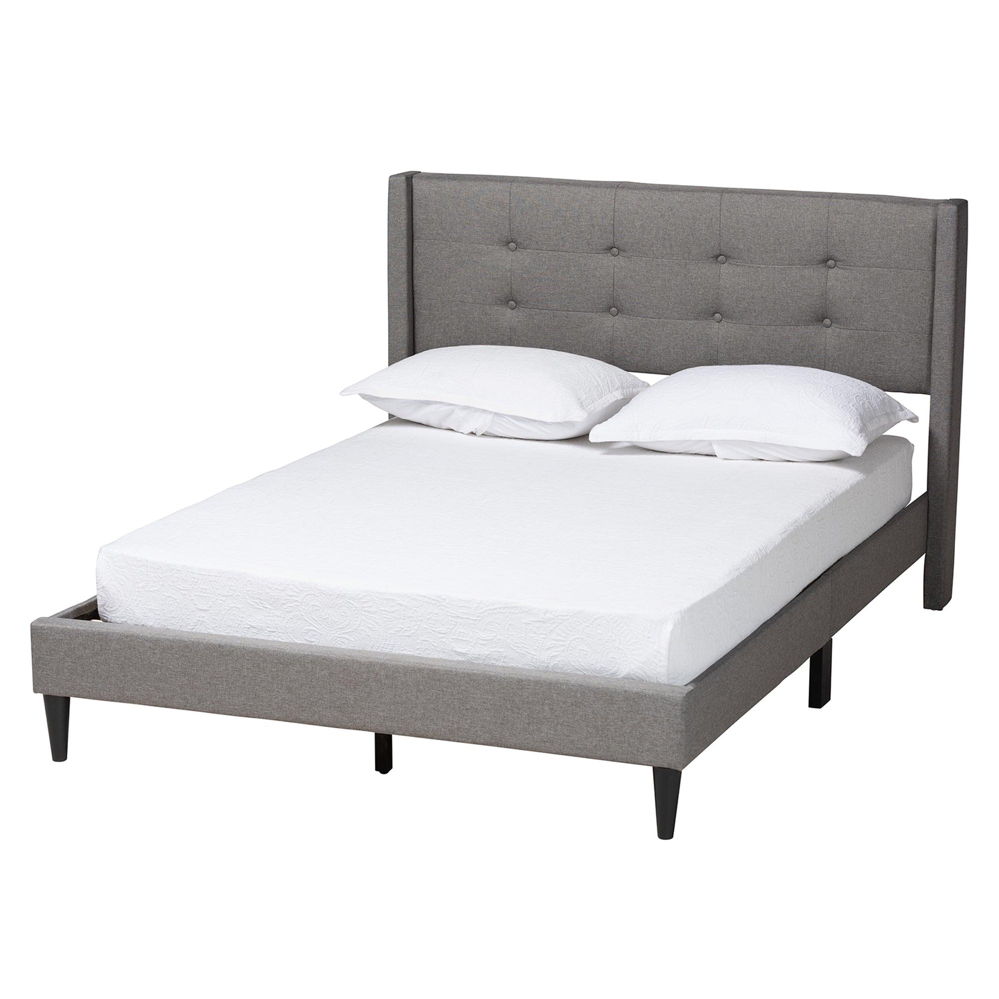 Casol Mid-Century Modern Transitional Fabric Upholstered Platform Bed