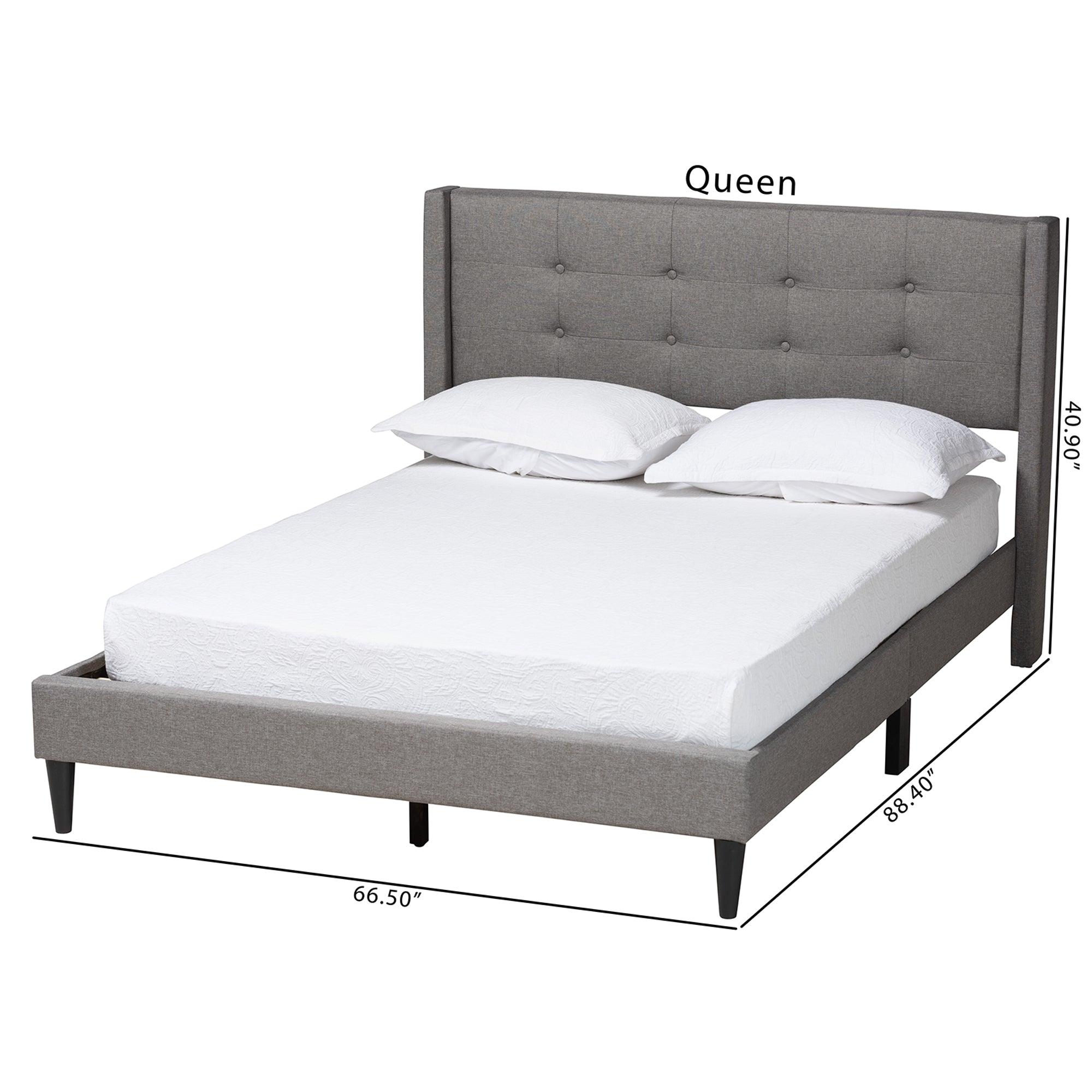 Casol Mid-Century Modern Transitional Fabric Upholstered Platform Bed