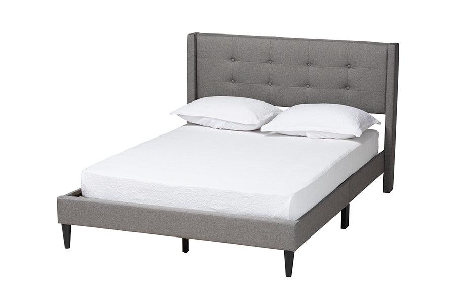 Casol Mid-Century Modern Transitional Fabric Upholstered Platform Bed