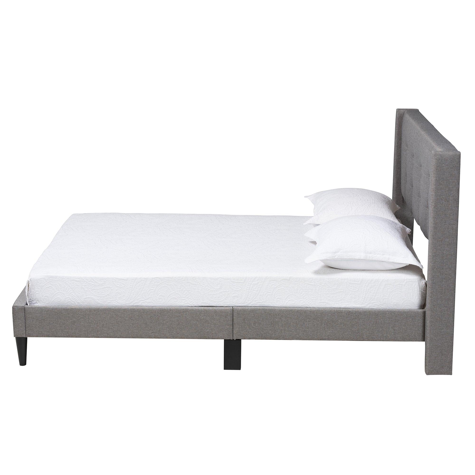 Casol Mid-Century Modern Transitional Fabric Upholstered Platform Bed