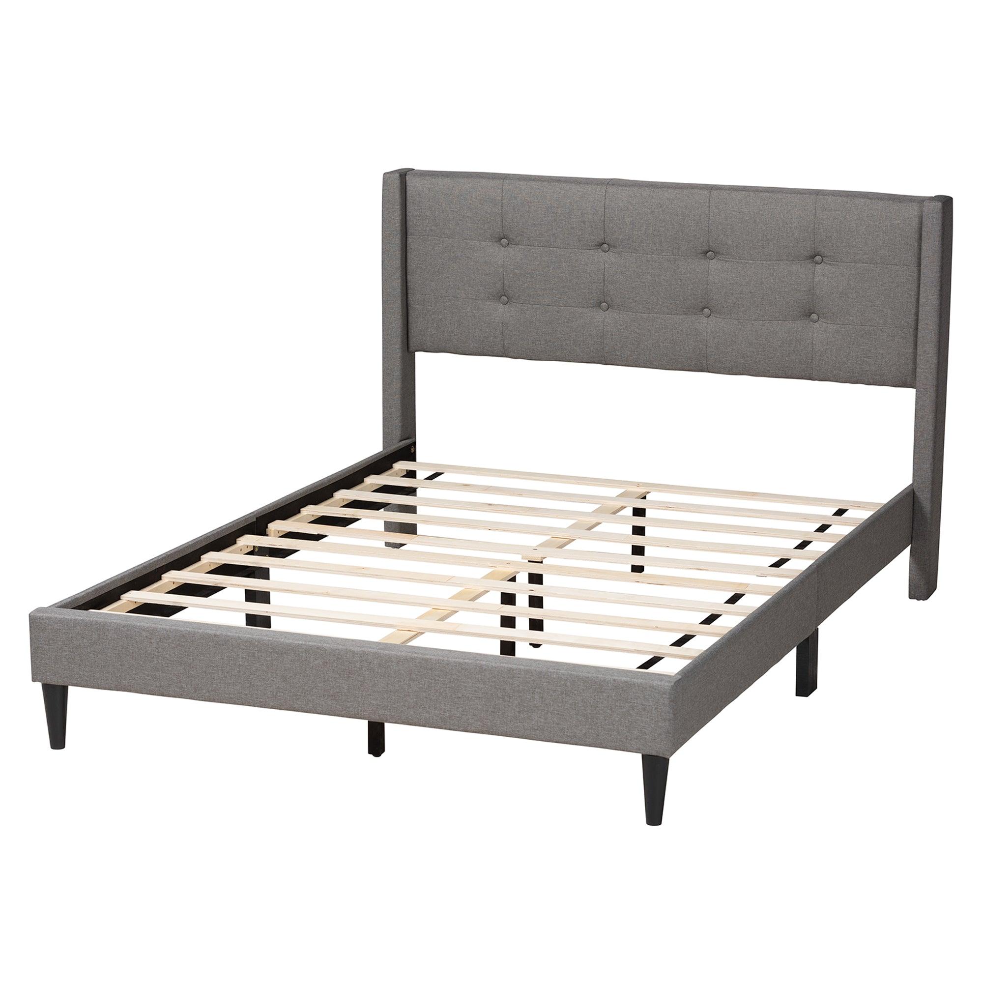 Casol Mid-Century Modern Transitional Fabric Upholstered Platform Bed