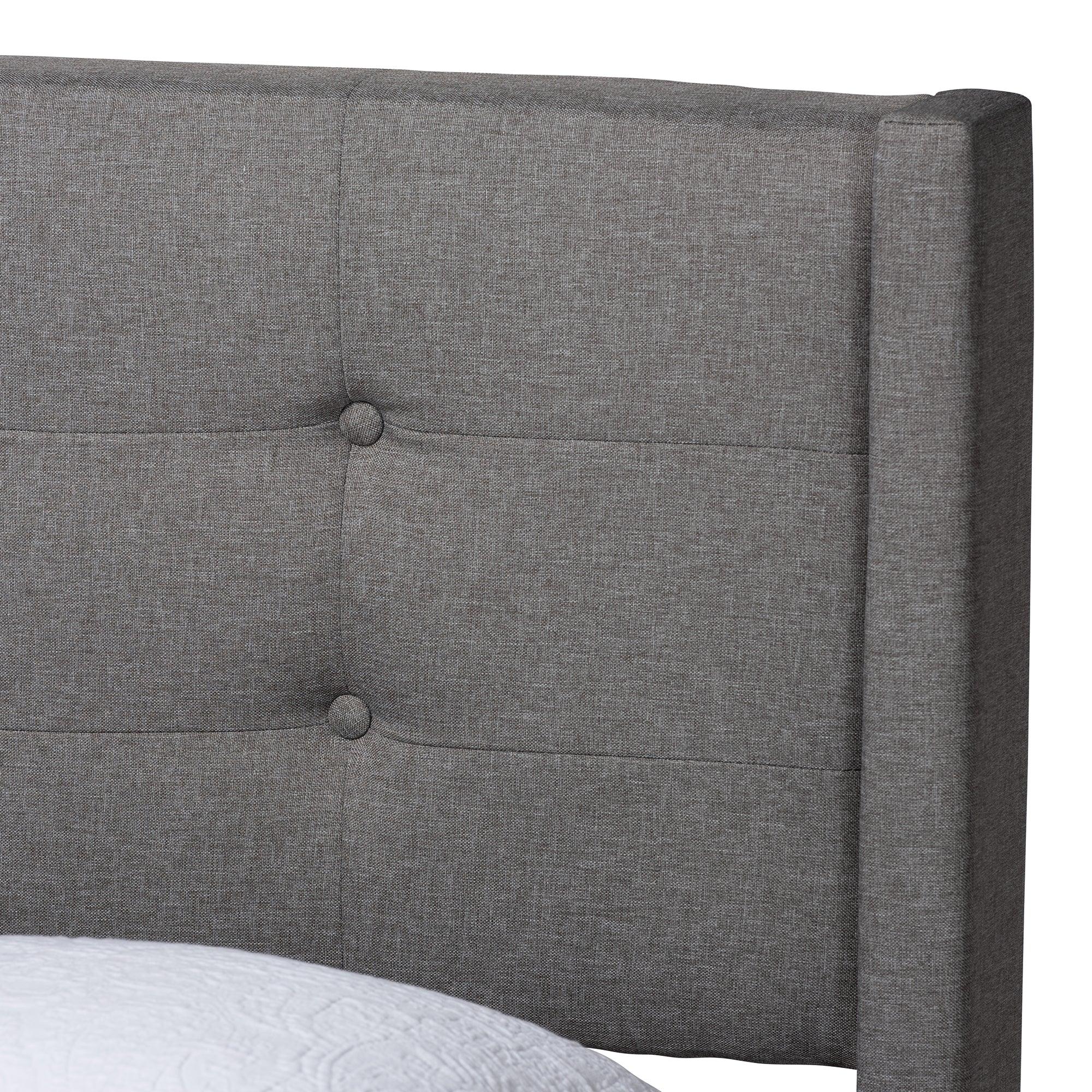 Casol Mid-Century Modern Transitional Fabric Upholstered Platform Bed