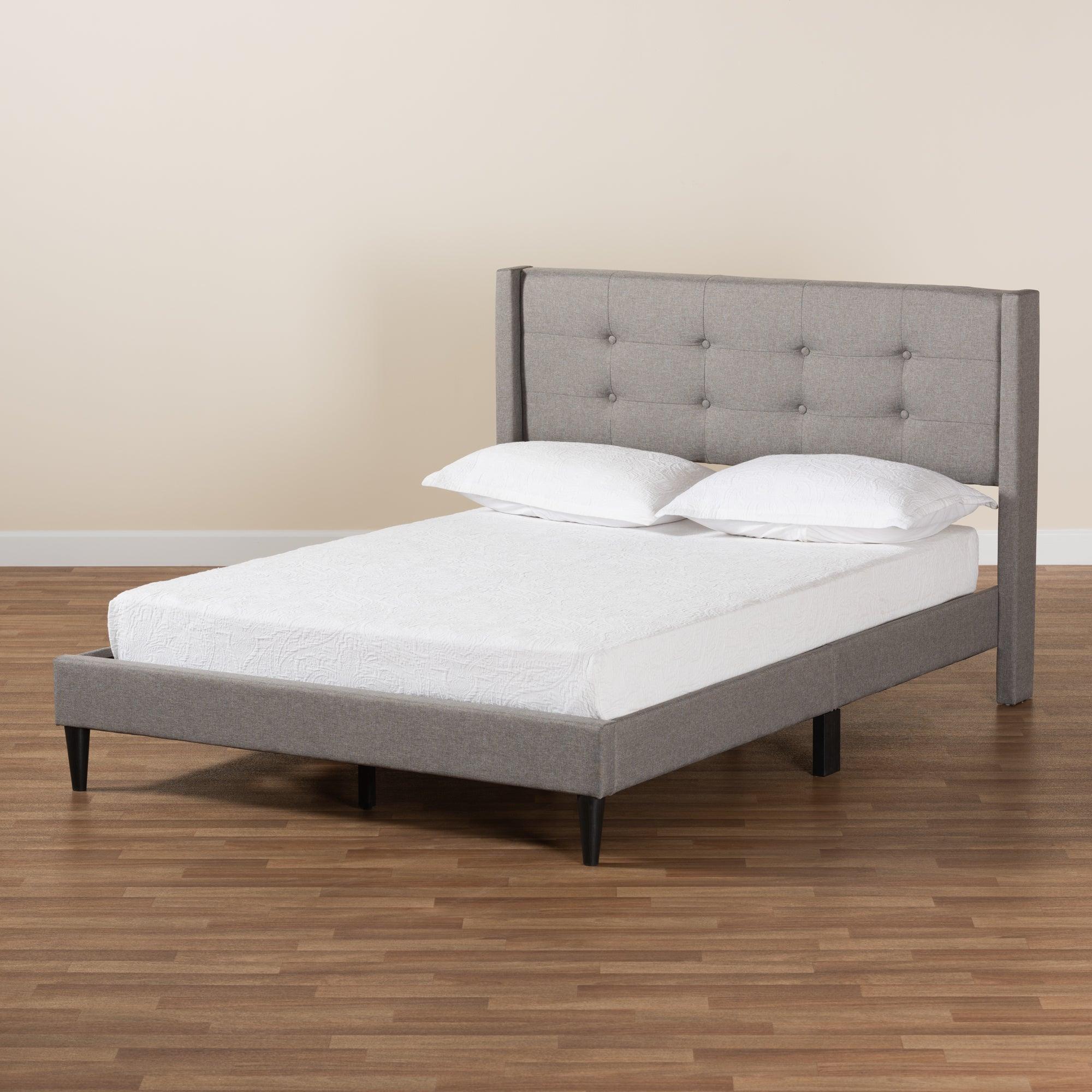 Casol Mid-Century Modern Transitional Fabric Upholstered Platform Bed