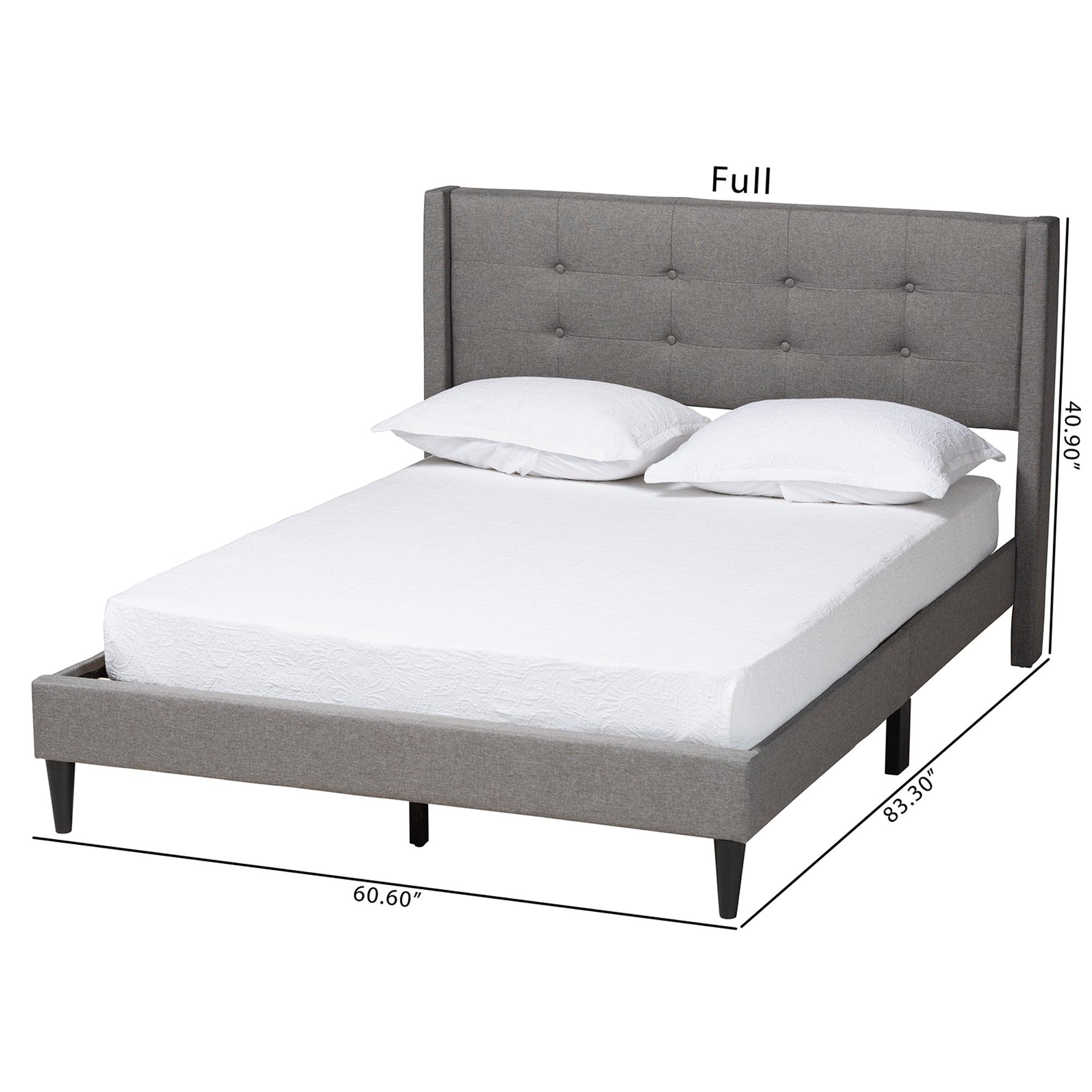 Casol Mid-Century Modern Transitional Fabric Upholstered Platform Bed