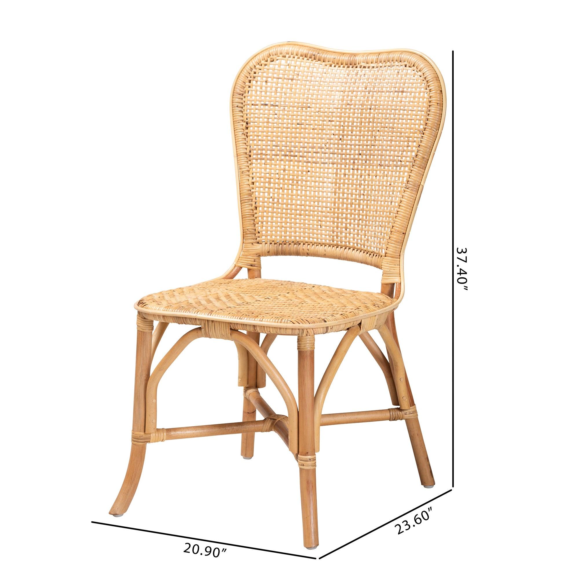 bali & pari Irene Modern Bohemian Rattan Dining Chair