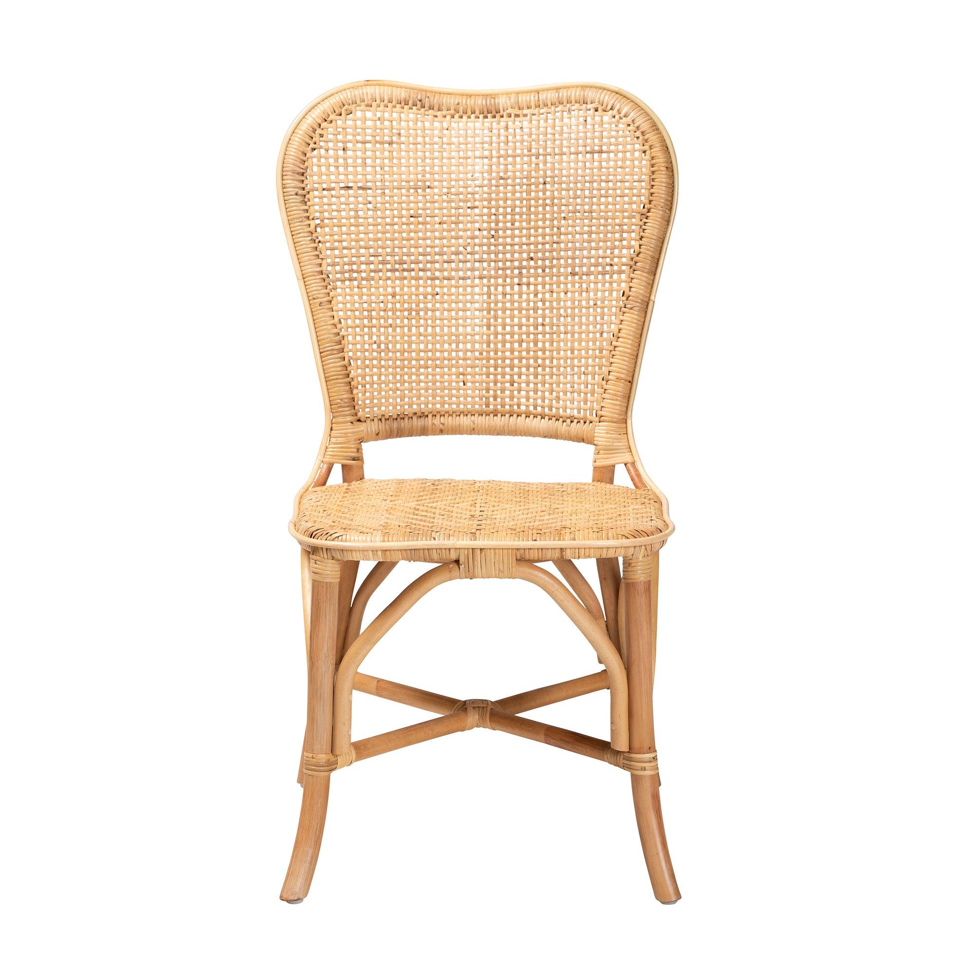 bali & pari Irene Modern Bohemian Rattan Dining Chair