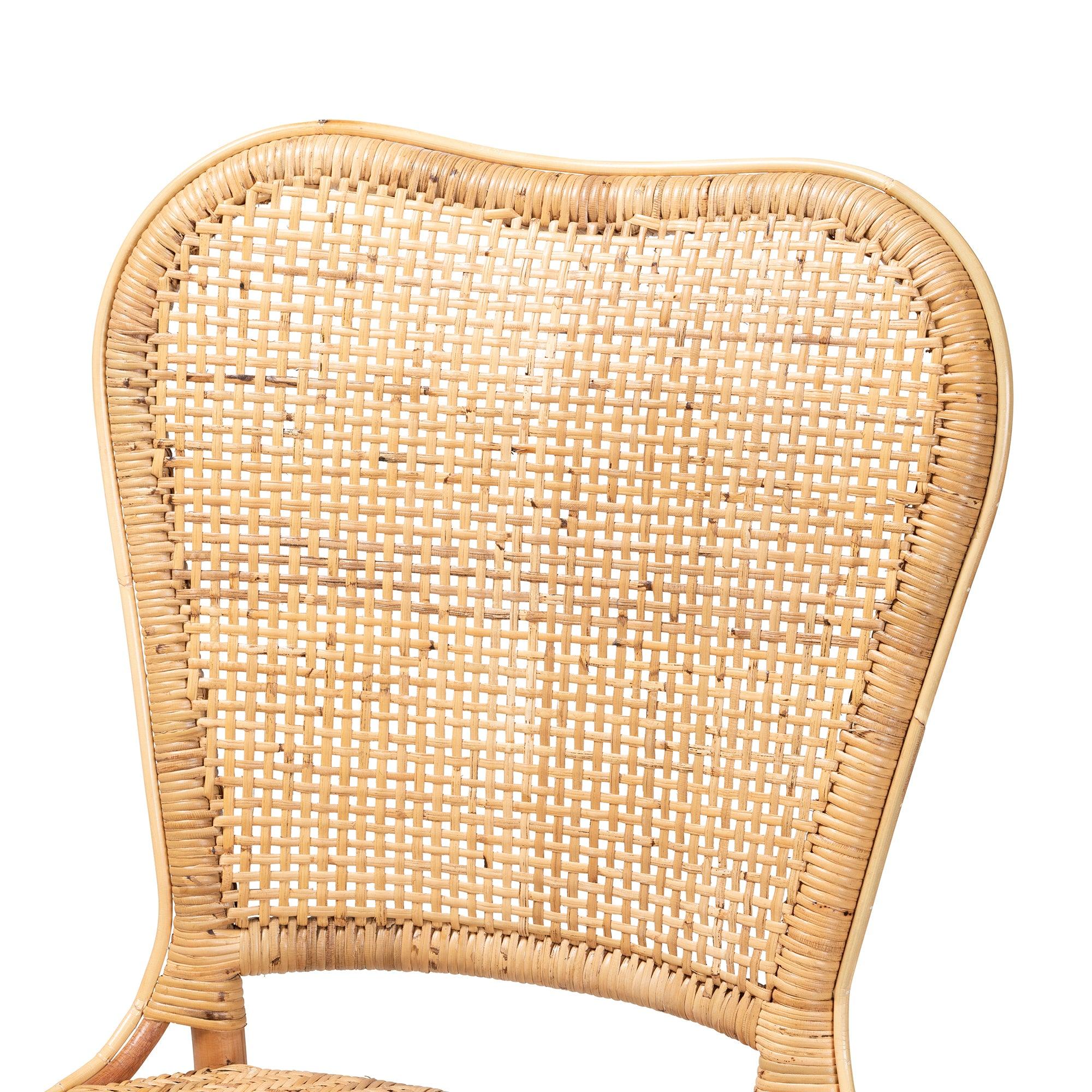 bali & pari Irene Modern Bohemian Rattan Dining Chair