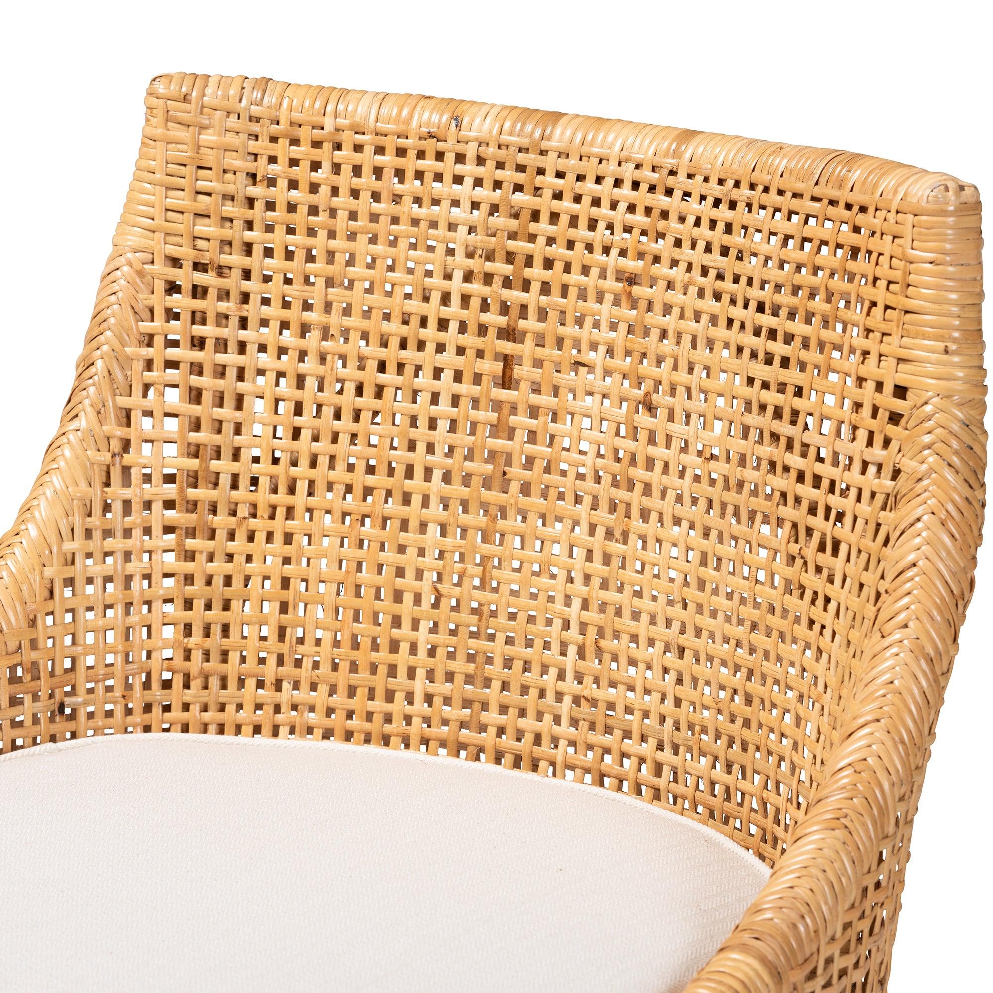 bali & pari Bella Modern Bohemian Rattan Counter Stool