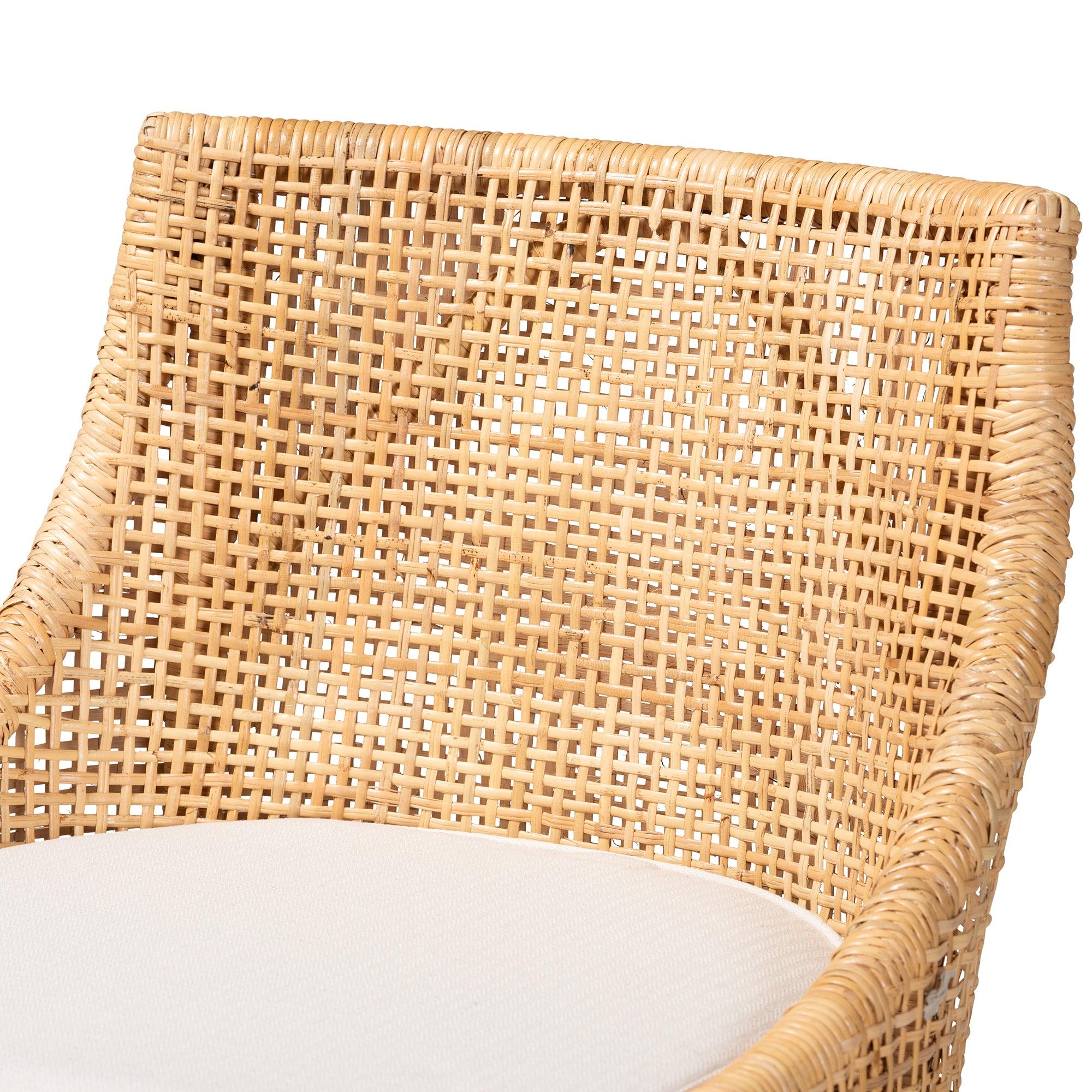 bali & pari Bella Modern Bohemian Rattan Bar Stool