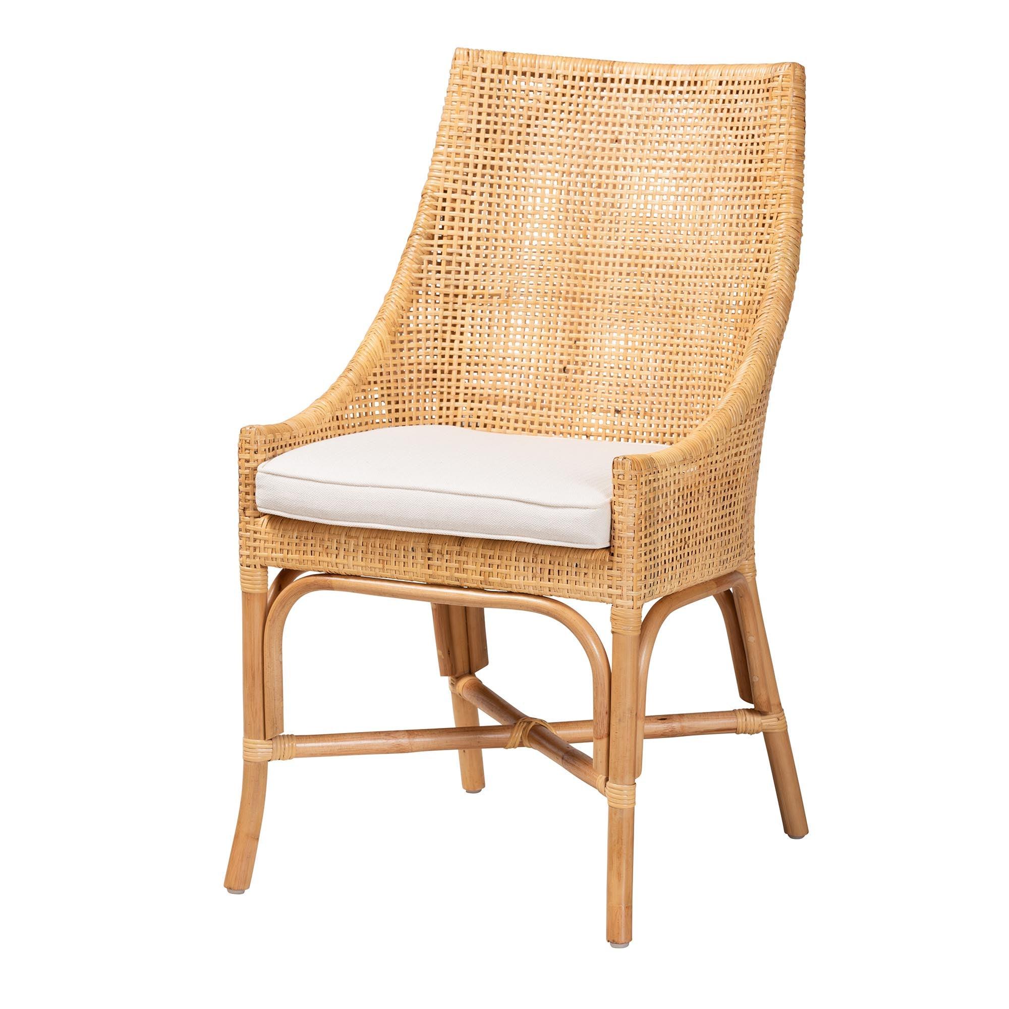 bali & pari Bella Modern Bohemian Rattan Dining Chair