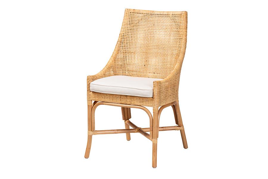 bali & pari Bella Modern Bohemian Rattan Dining Chair