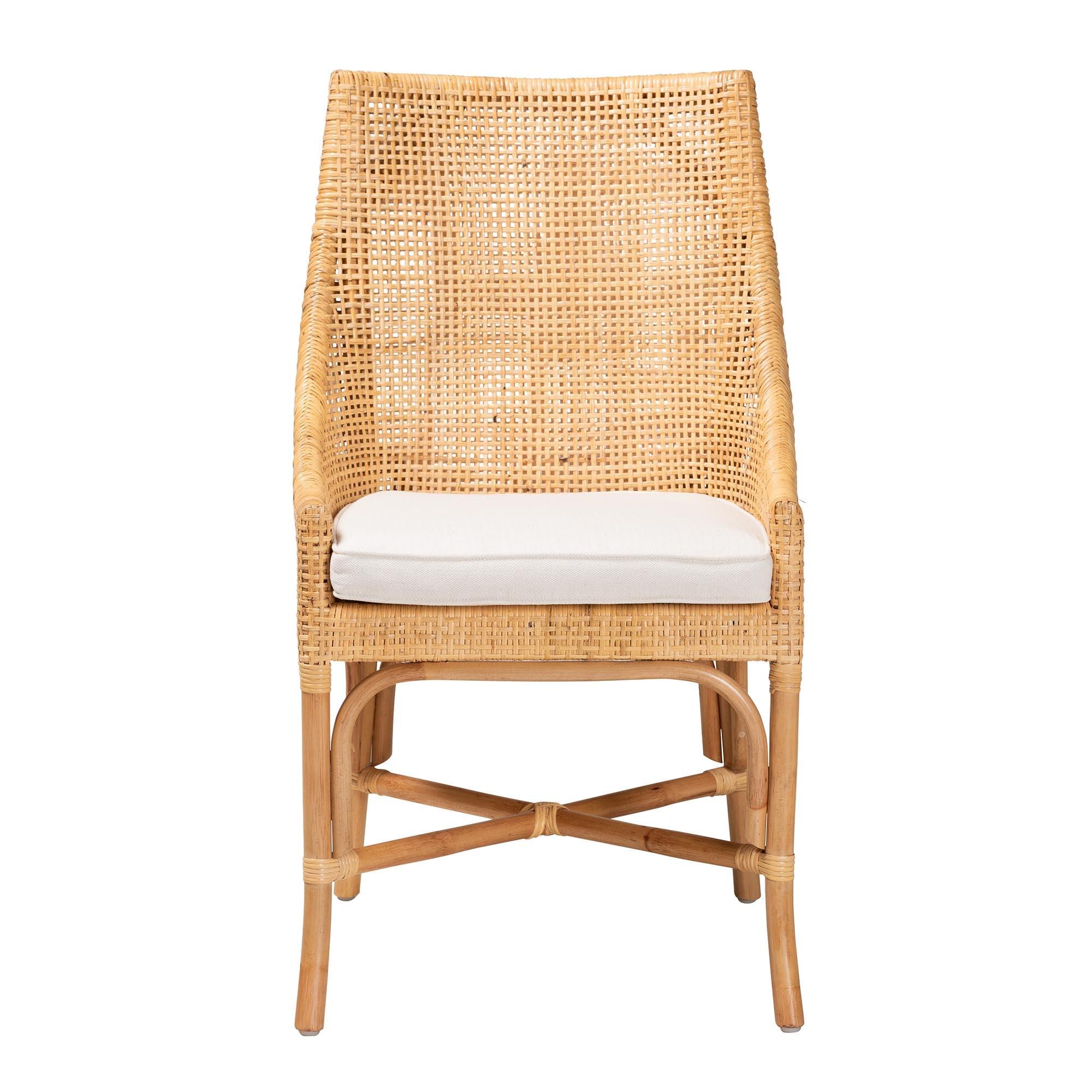 bali & pari Bella Modern Bohemian Rattan Dining Chair