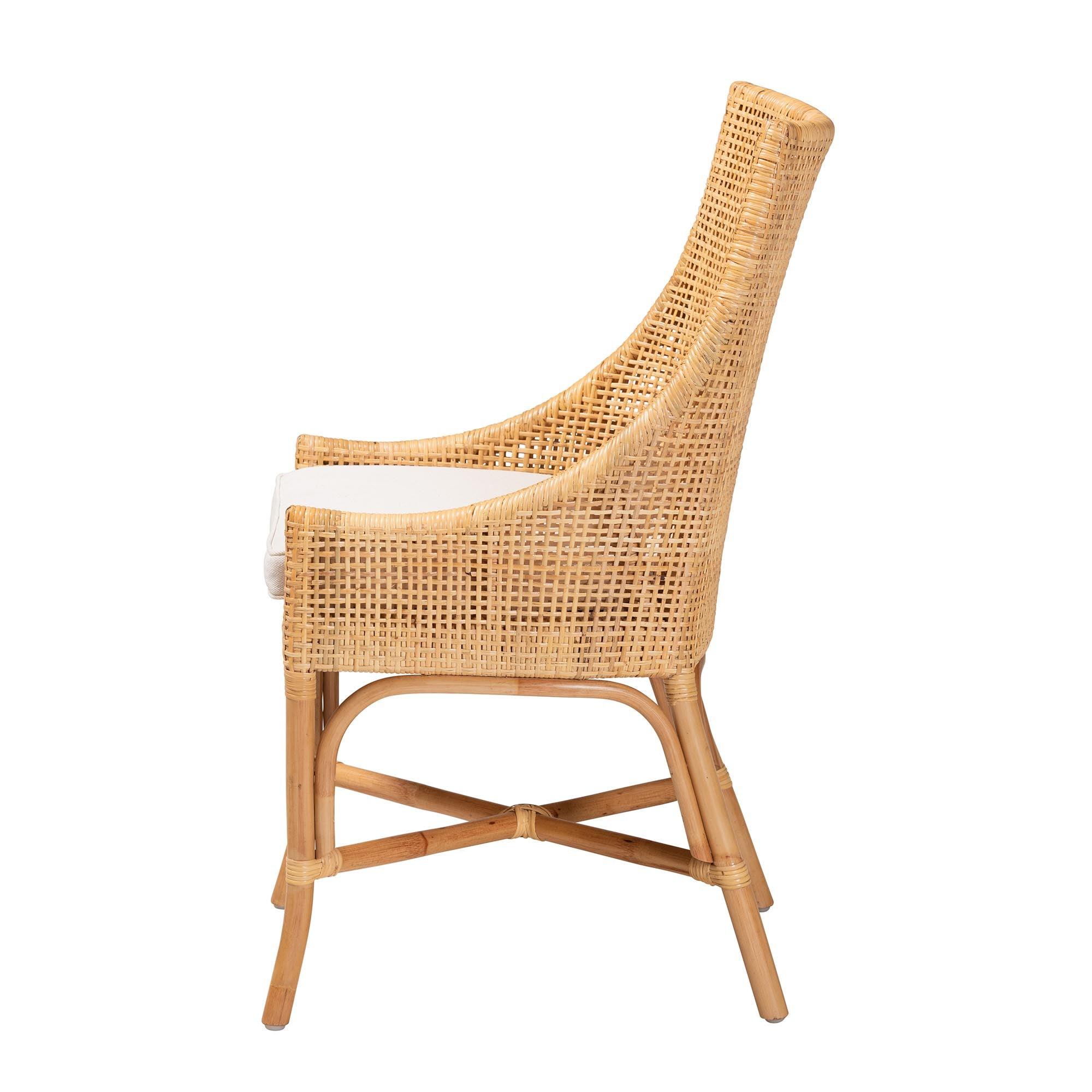 bali & pari Bella Modern Bohemian Rattan Dining Chair