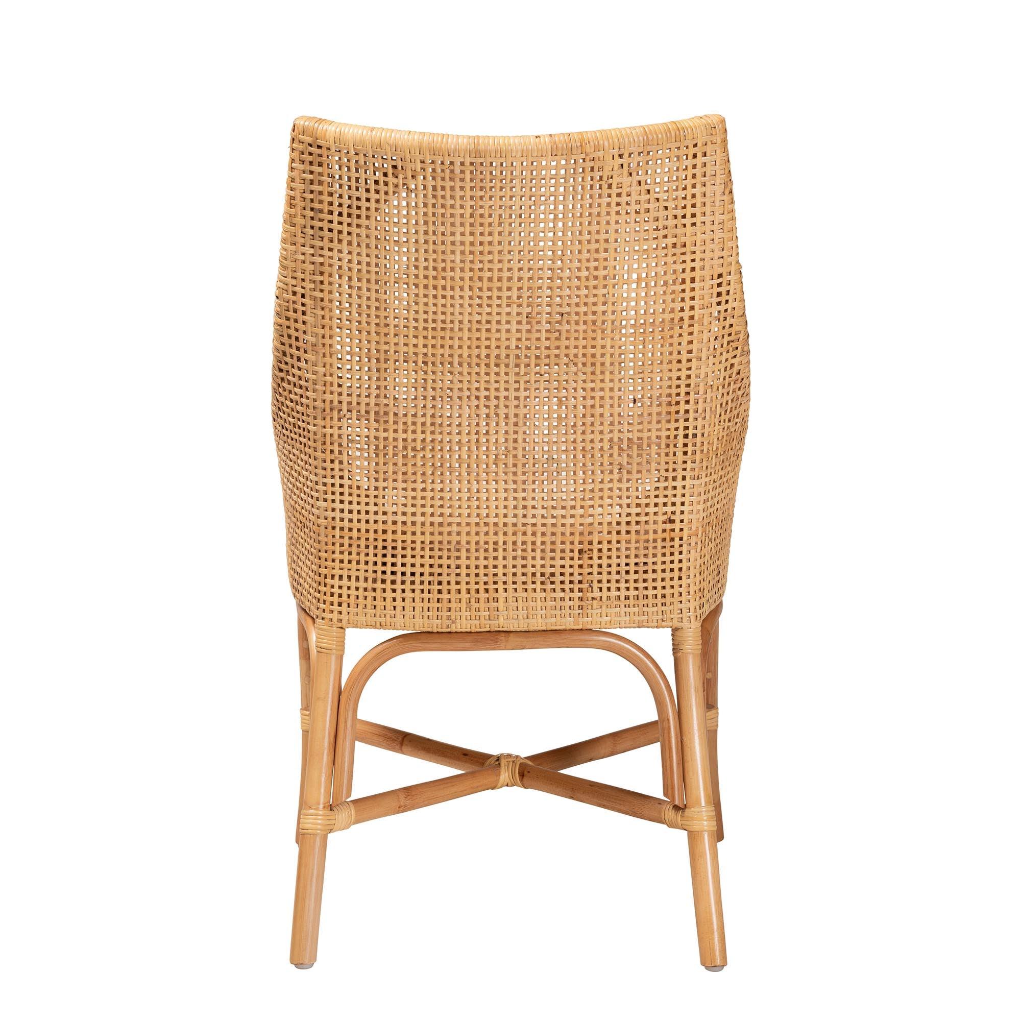 bali & pari Bella Modern Bohemian Rattan Dining Chair