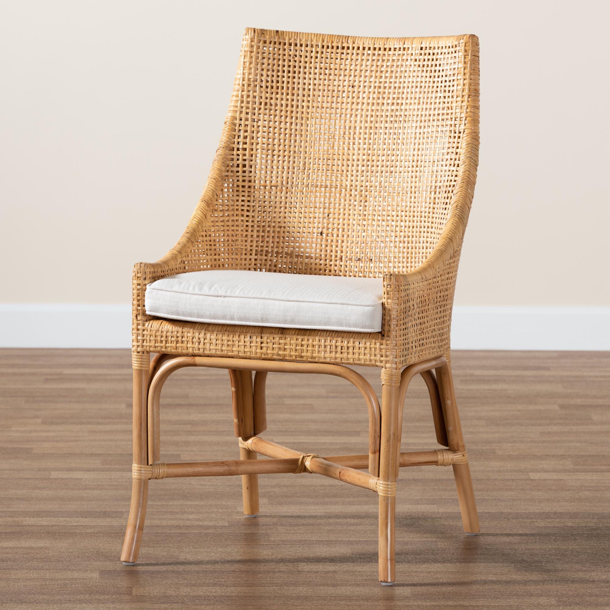 bali & pari Bella Modern Bohemian Rattan Dining Chair