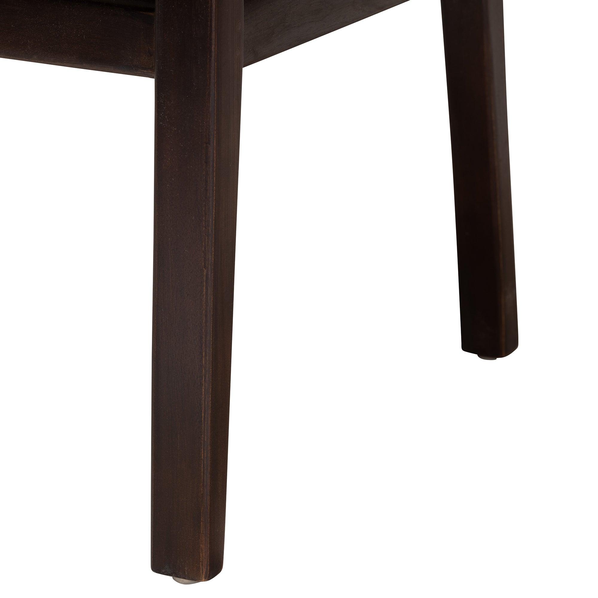 bali & pari Joana Modern Bohemian Mahogany Wood and Seagrass Dining Arm Chair