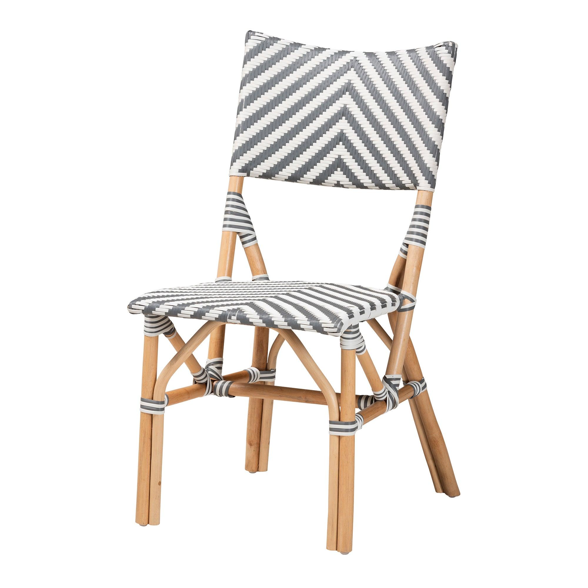 bali & pari Shai Modern French and Weaving and Rattan Bistro Chair