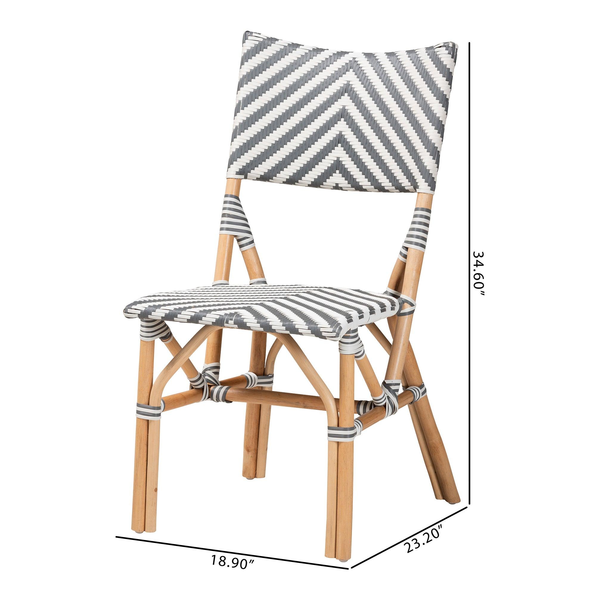 bali & pari Shai Modern French and Weaving and Rattan Bistro Chair