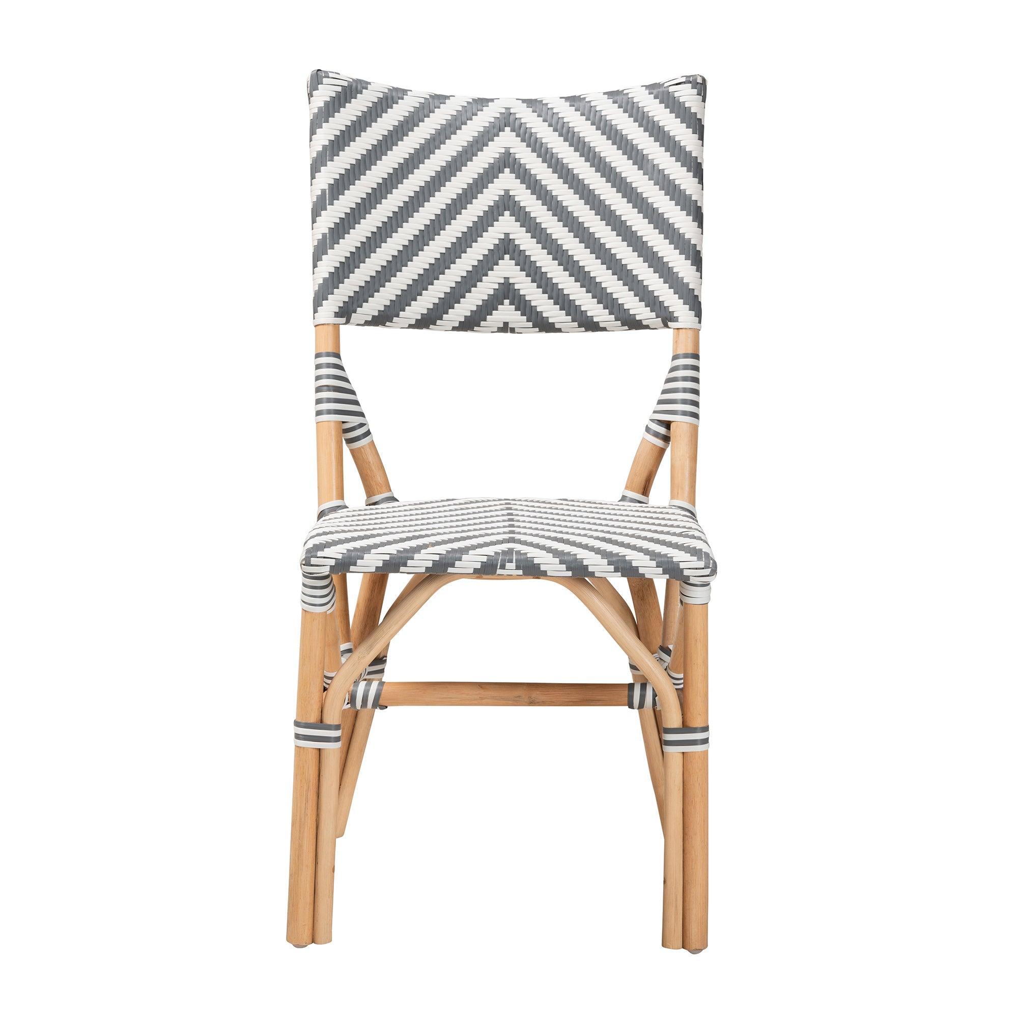 bali & pari Shai Modern French and Weaving and Rattan Bistro Chair