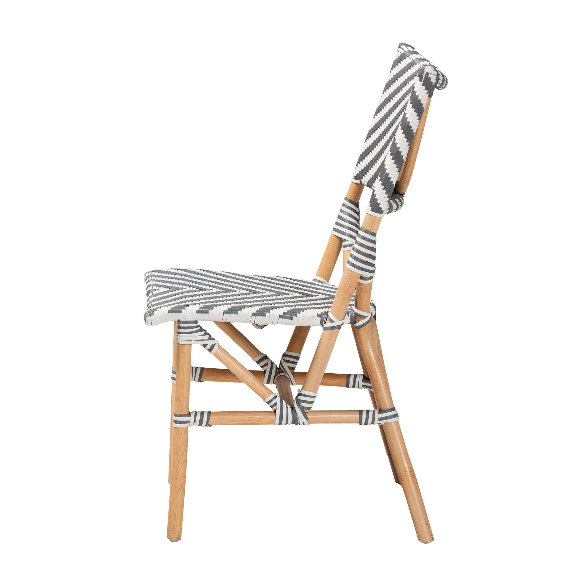 bali & pari Shai Modern French and Weaving and Rattan Bistro Chair