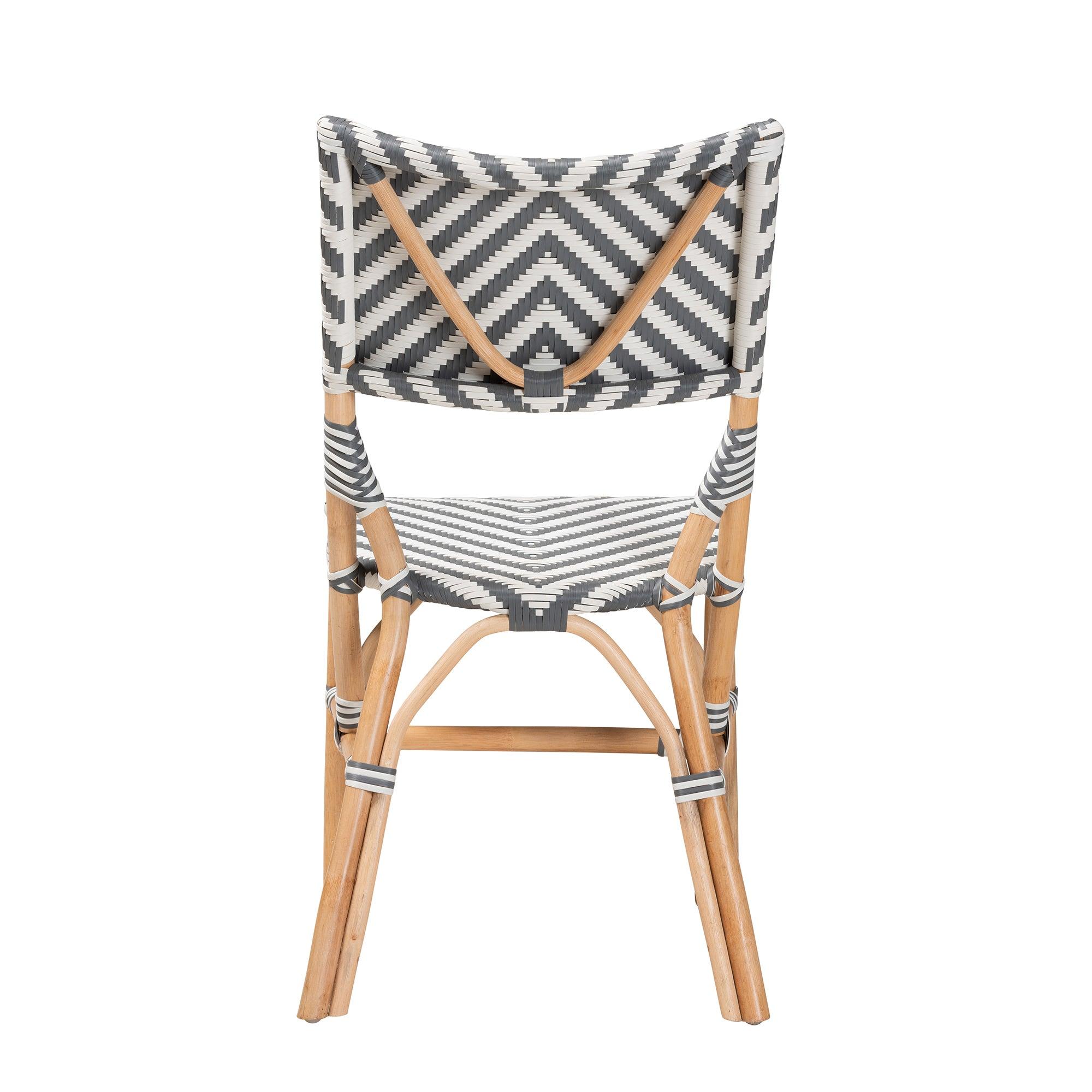 bali & pari Shai Modern French and Weaving and Rattan Bistro Chair