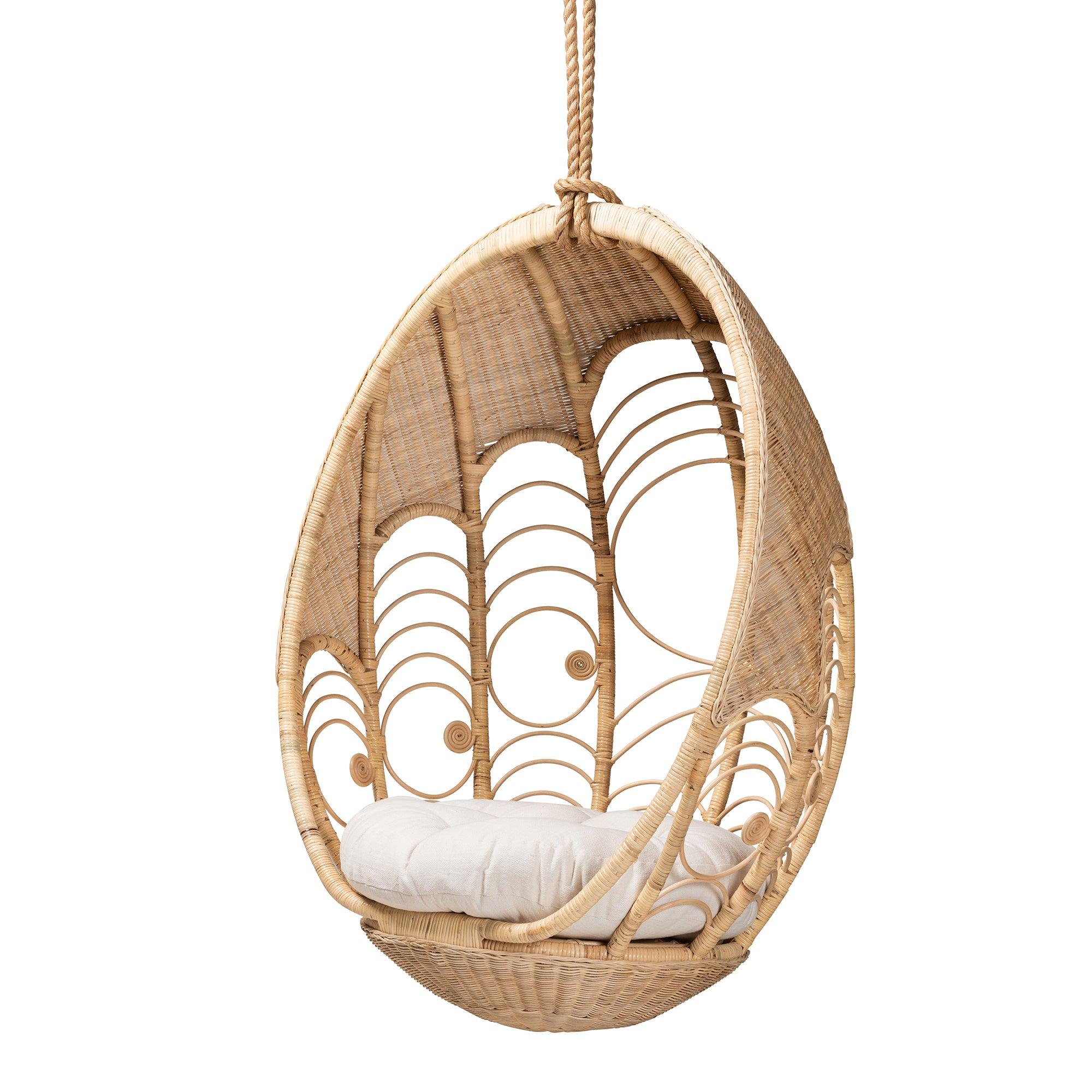 bali & pari Umika Modern Bohemian Rattan Hanging Chair