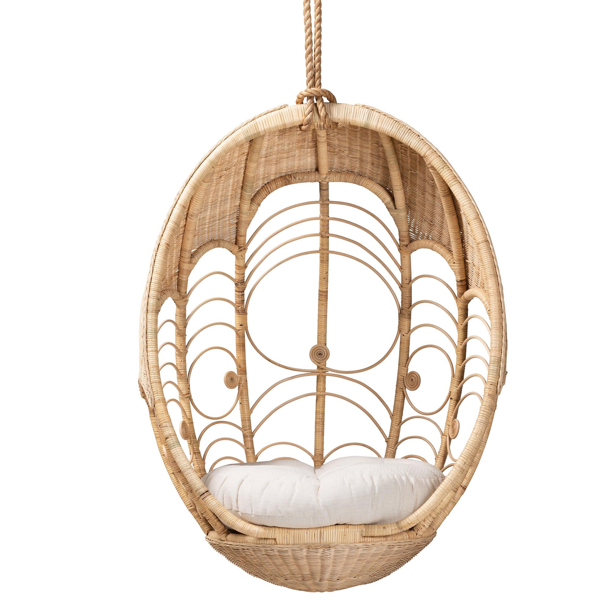 bali & pari Umika Modern Bohemian Rattan Hanging Chair