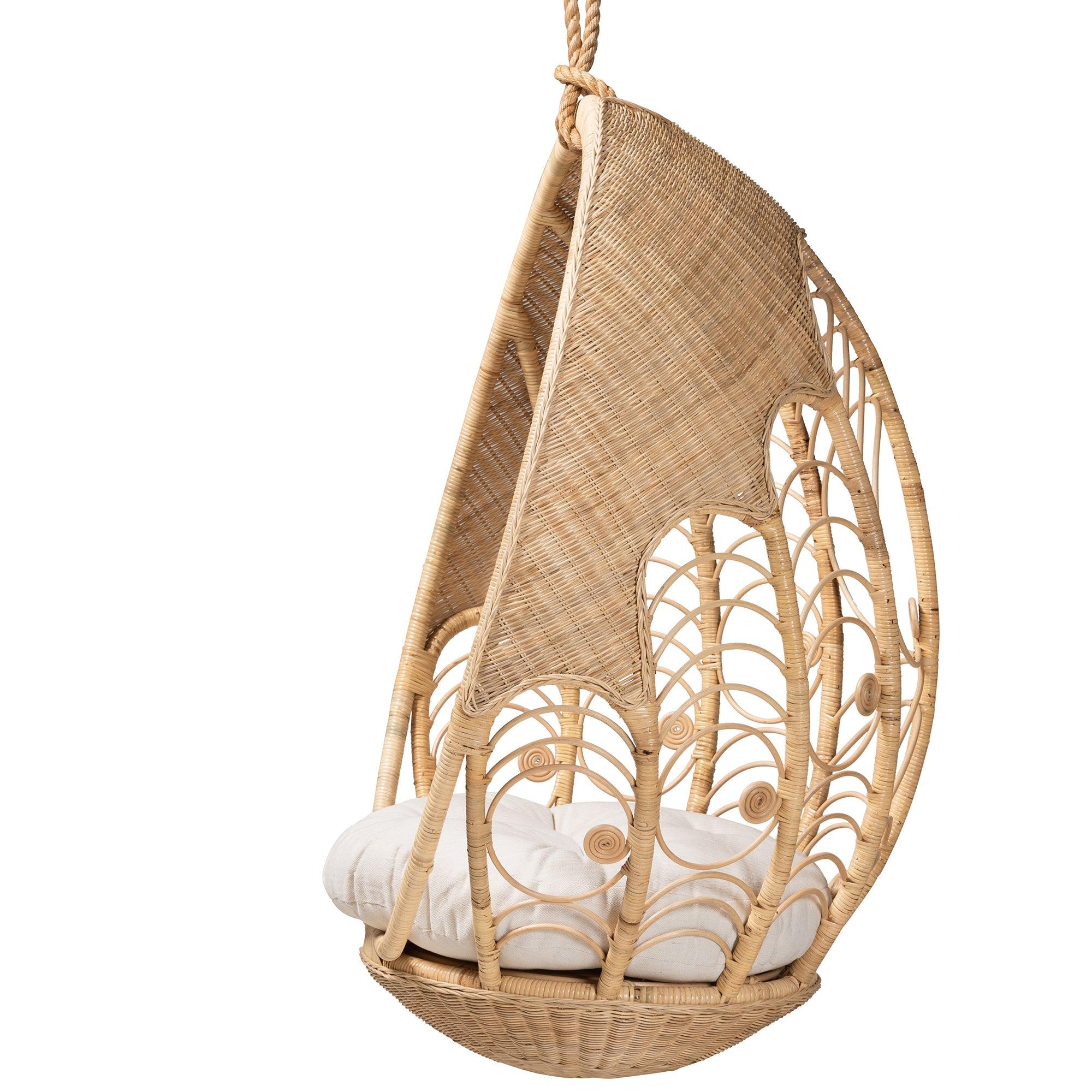 bali & pari Umika Modern Bohemian Rattan Hanging Chair