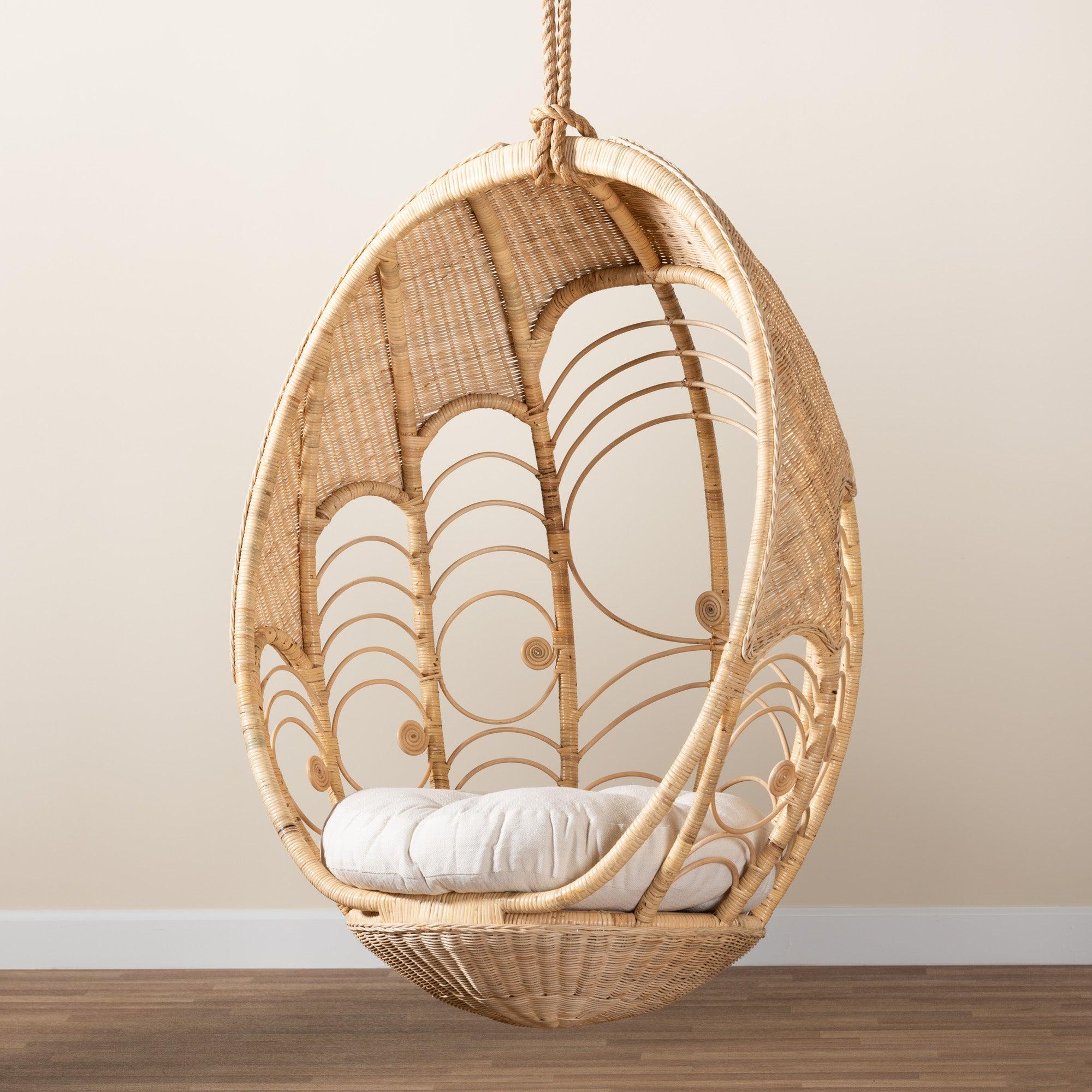 bali & pari Umika Modern Bohemian Rattan Hanging Chair